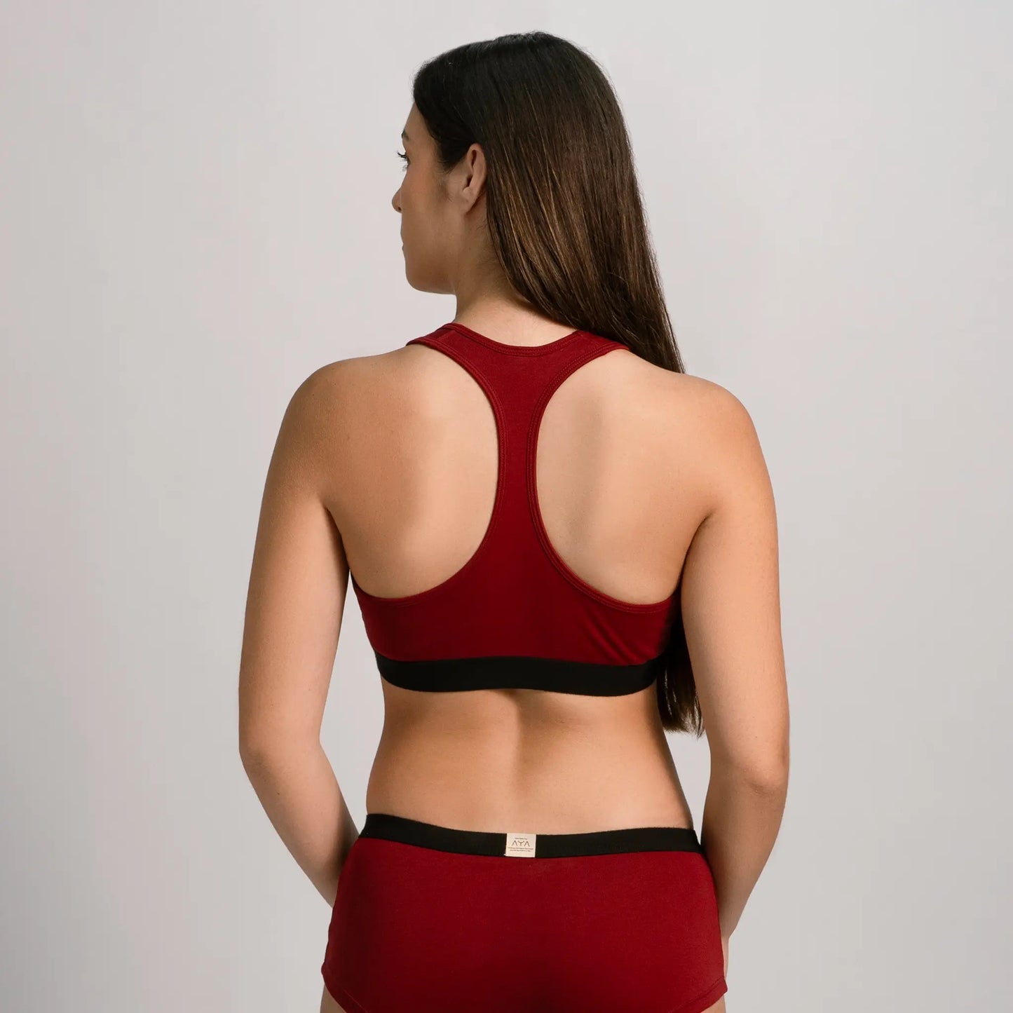 womens natural product sports bra color maroon