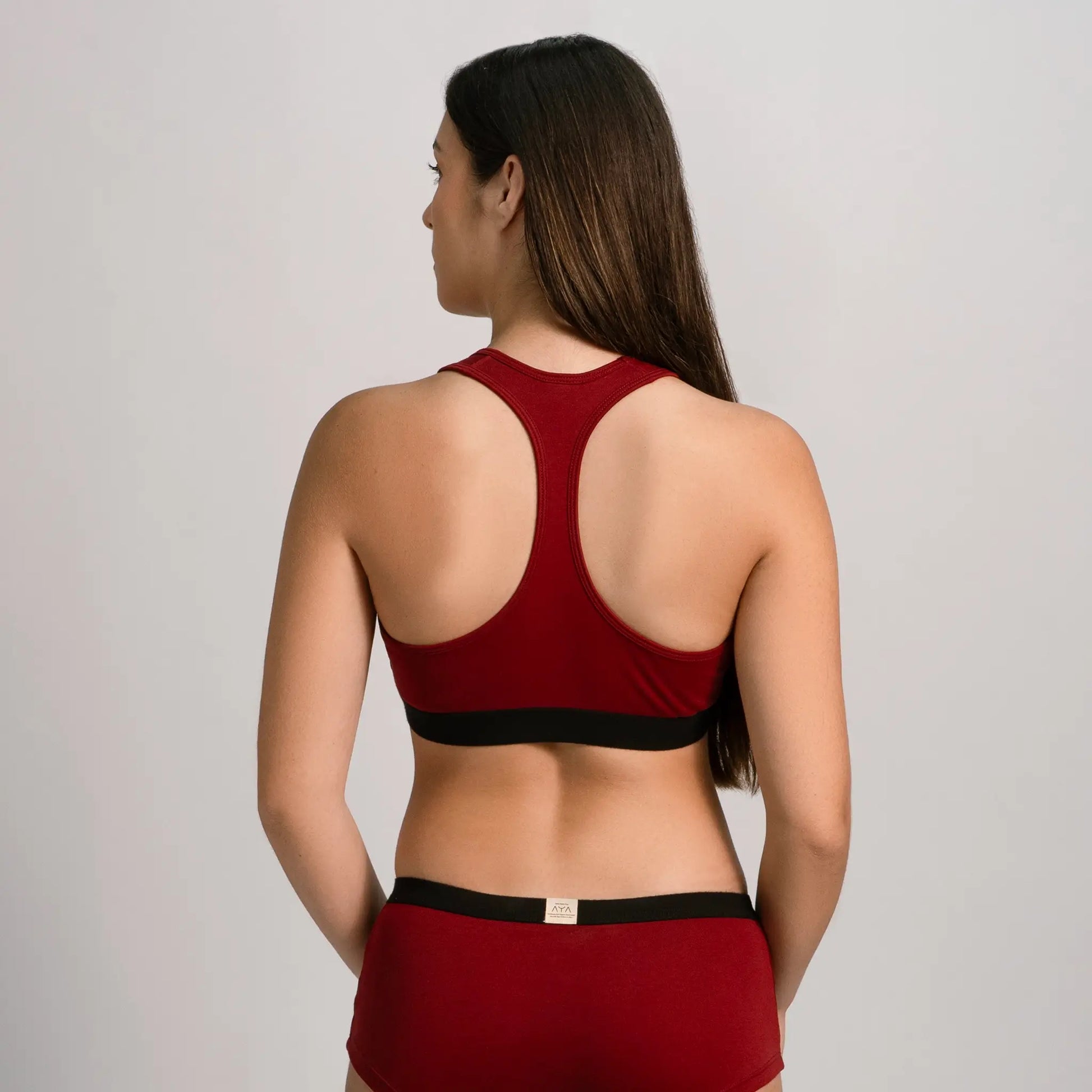 womens natural product sports bra color maroon
