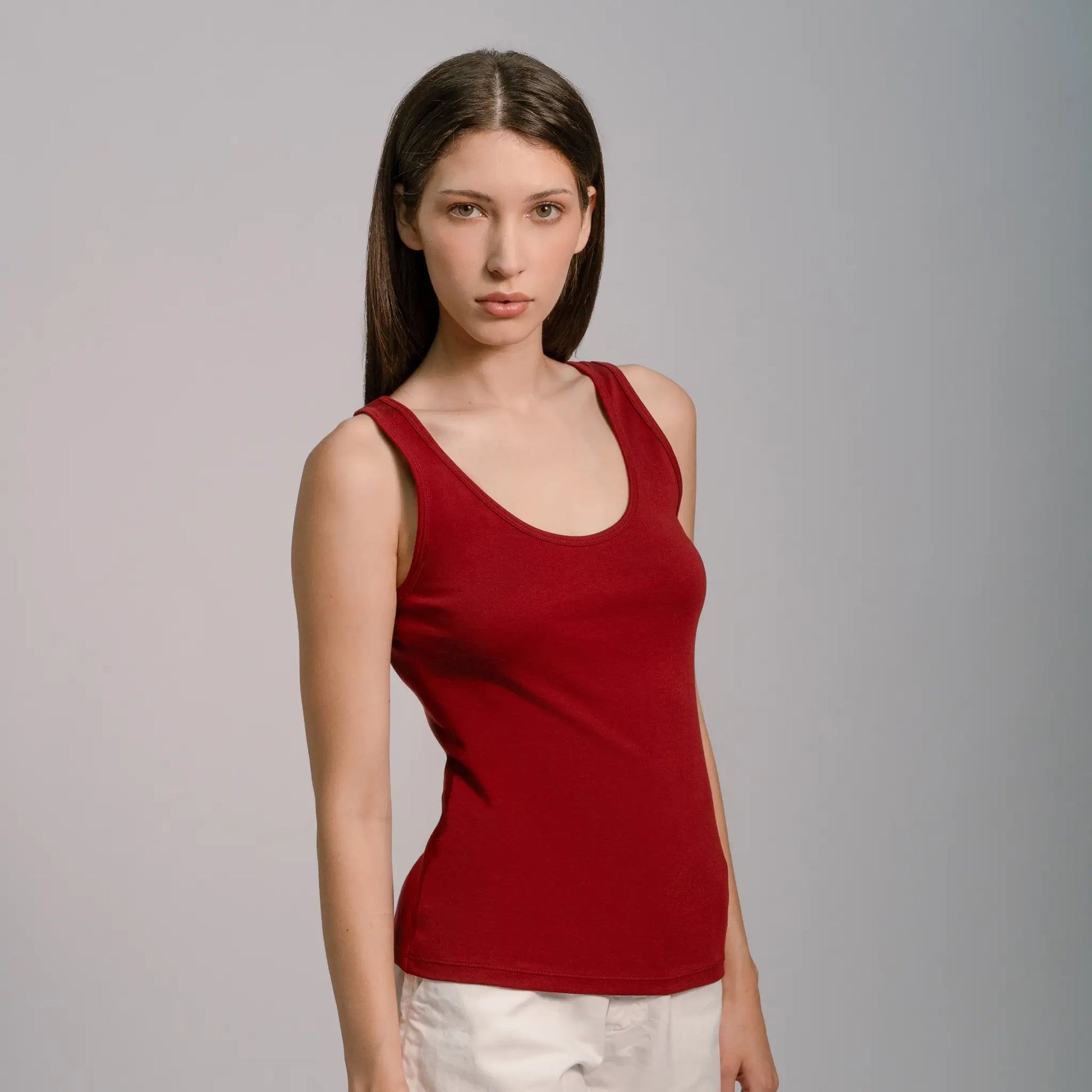 womens non toxic tank top color maroon