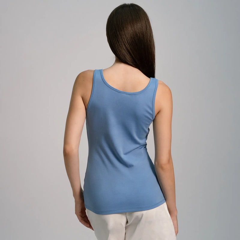 womens organic cotton fabric tank top color sky blue