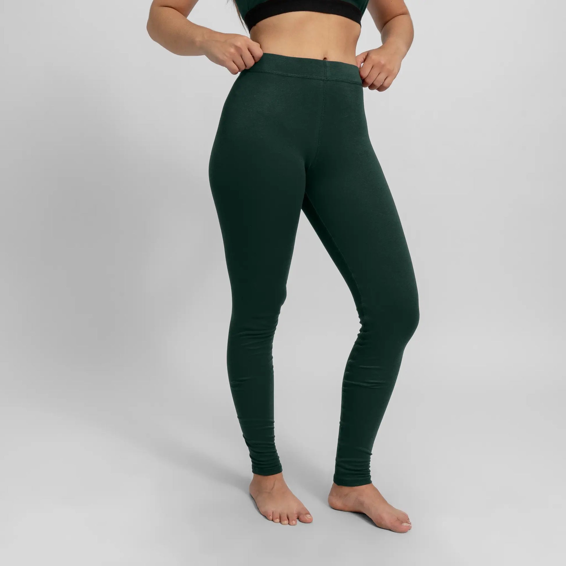womens organic cotton leggings color dark teal