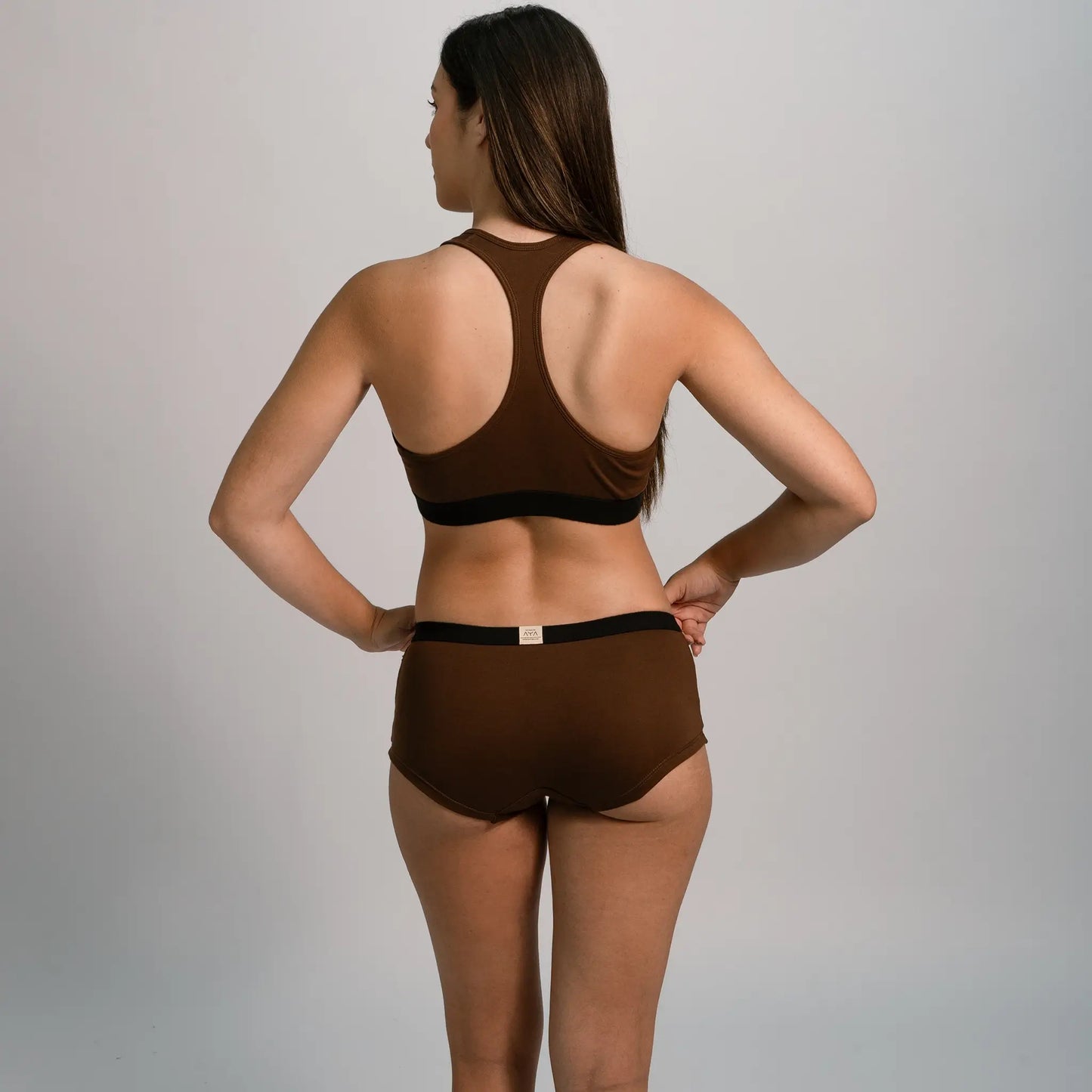 womens organic cotton panties color brown