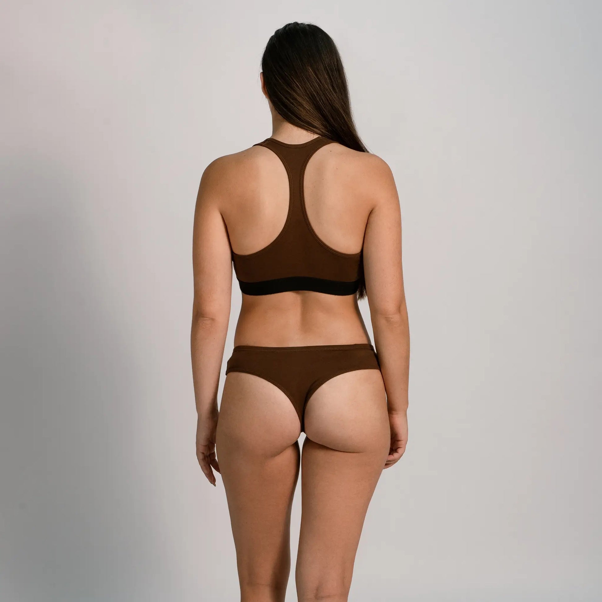 womens organic cotton thong color brown