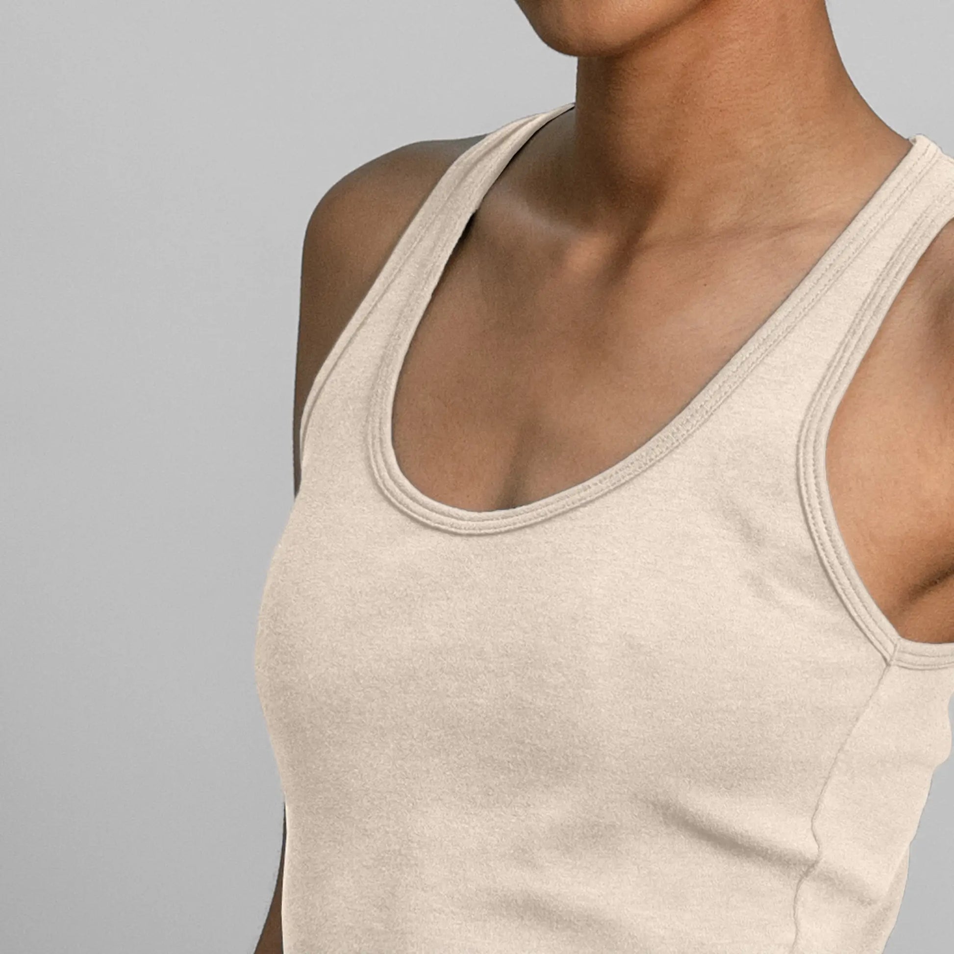 womens plastic free short tank color undyed