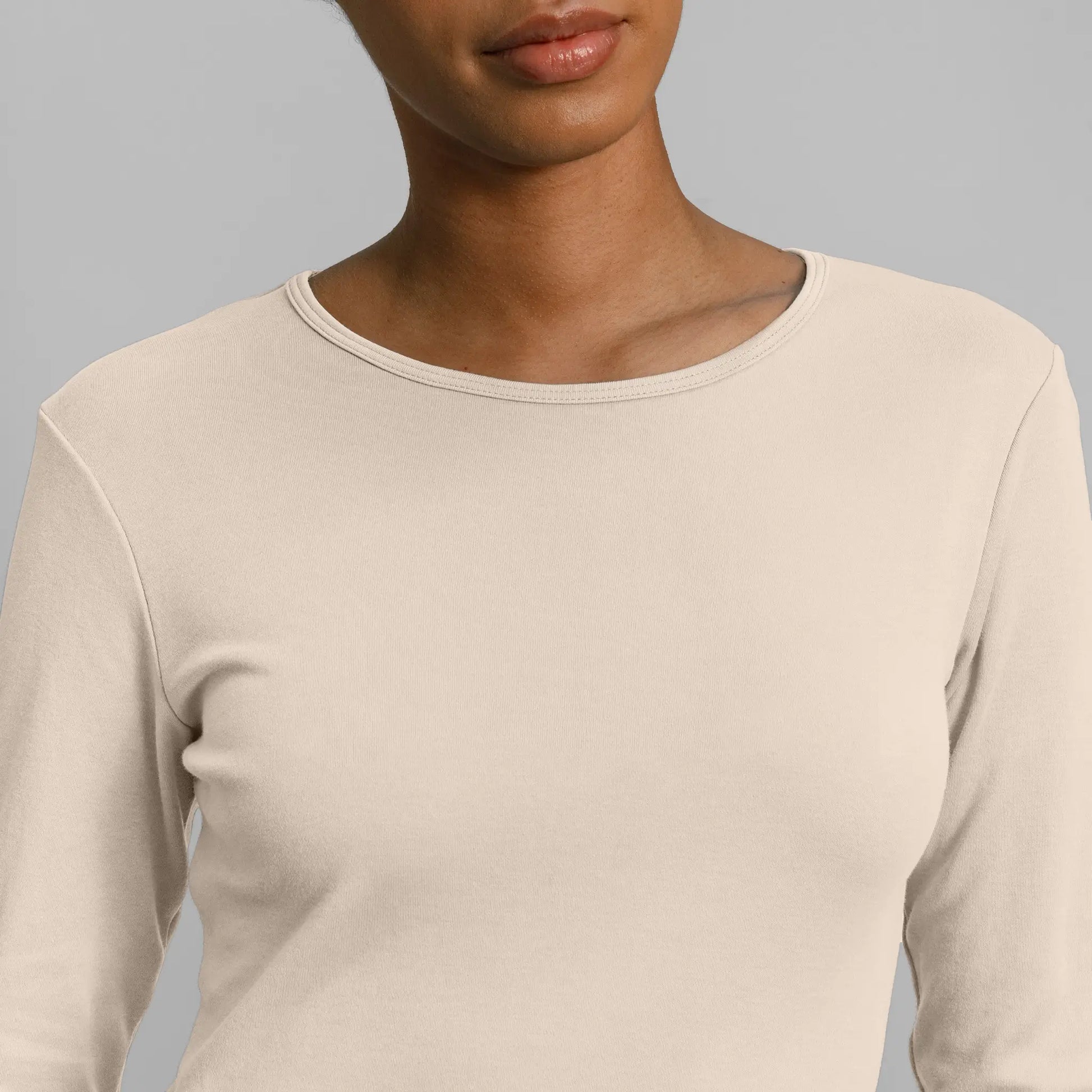 womens plastic free tshirt long sleeve color undyed