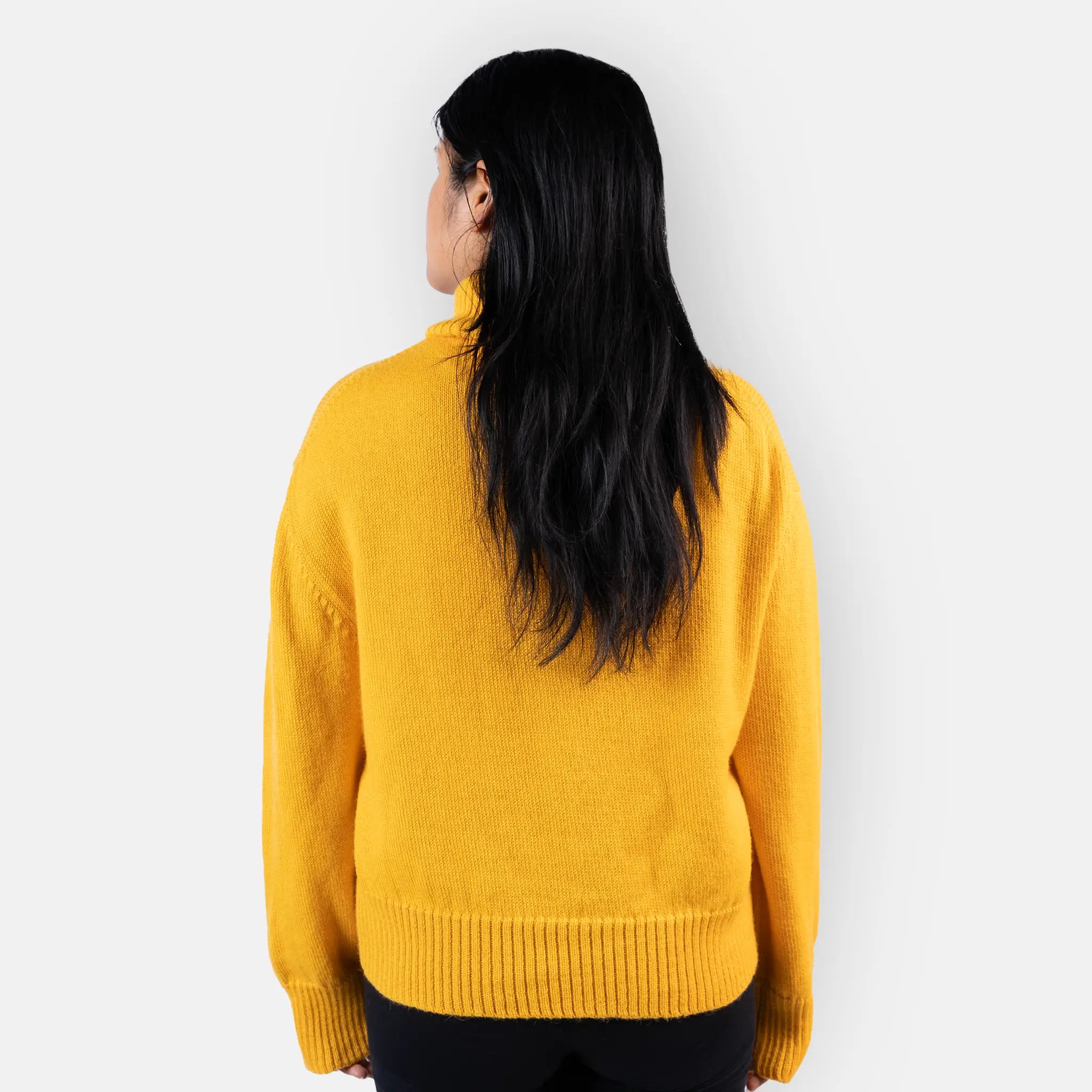 womens resistance alpaca wool turtleneck sweater color yellow