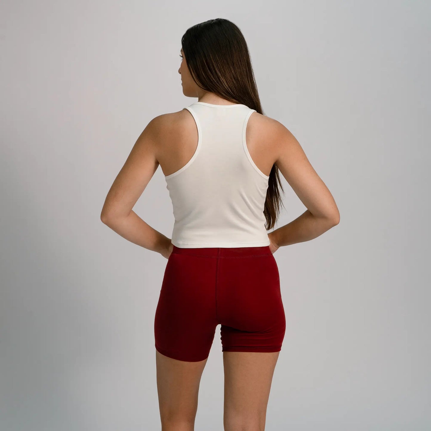 womens silky soft biker shorts color maroon