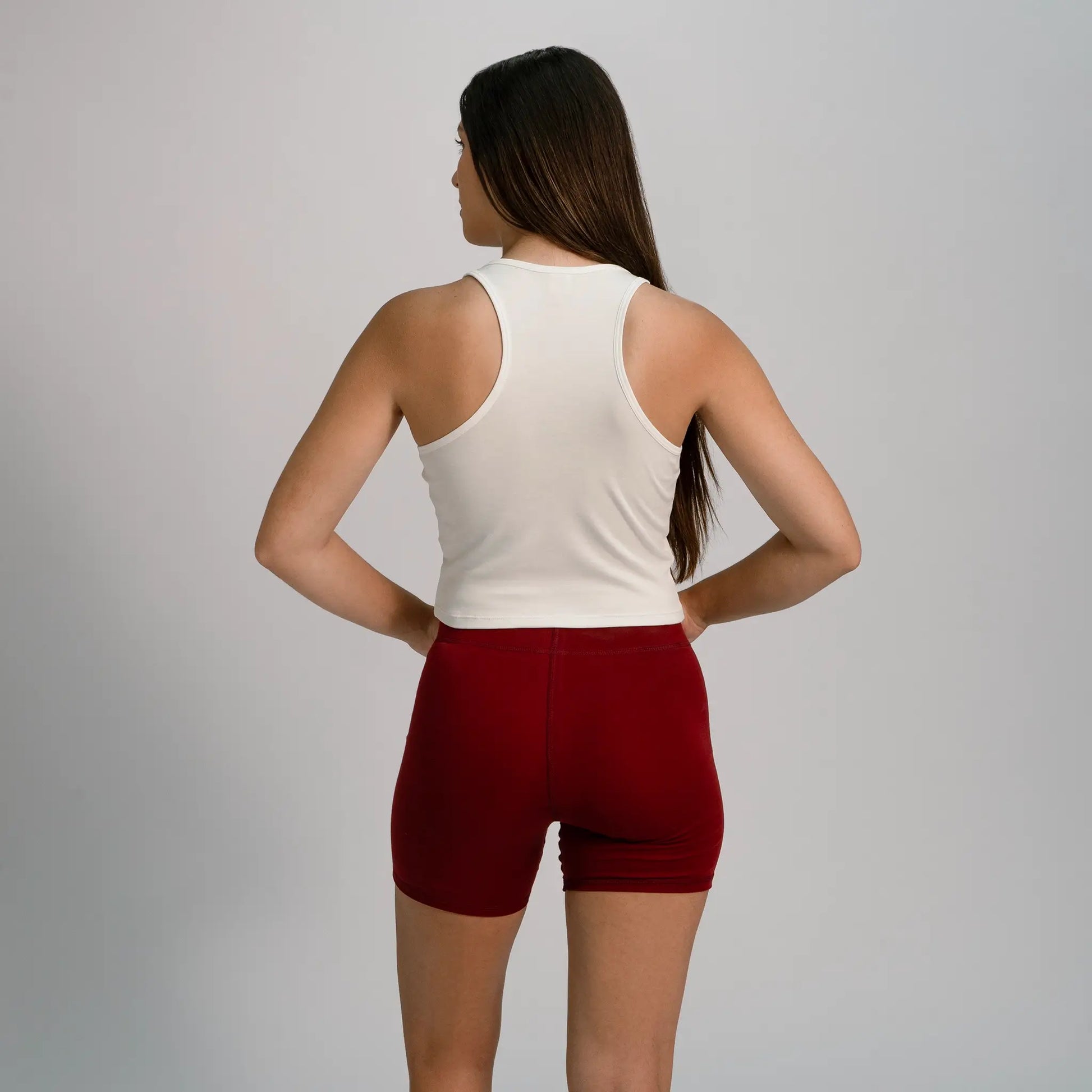 womens silky soft biker shorts color maroon