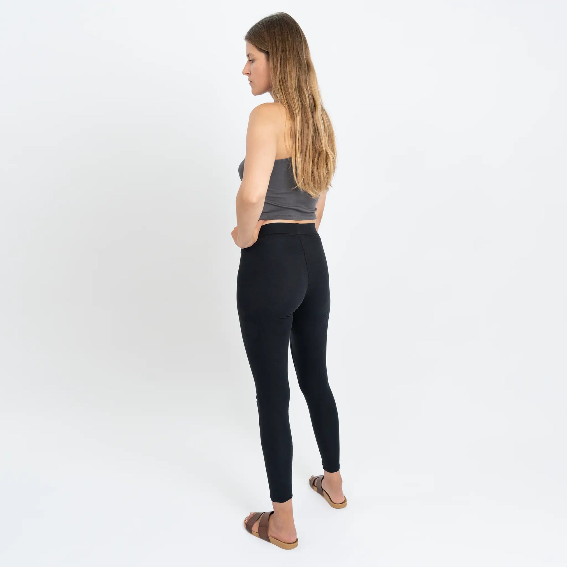 womens silky soft leggings color black