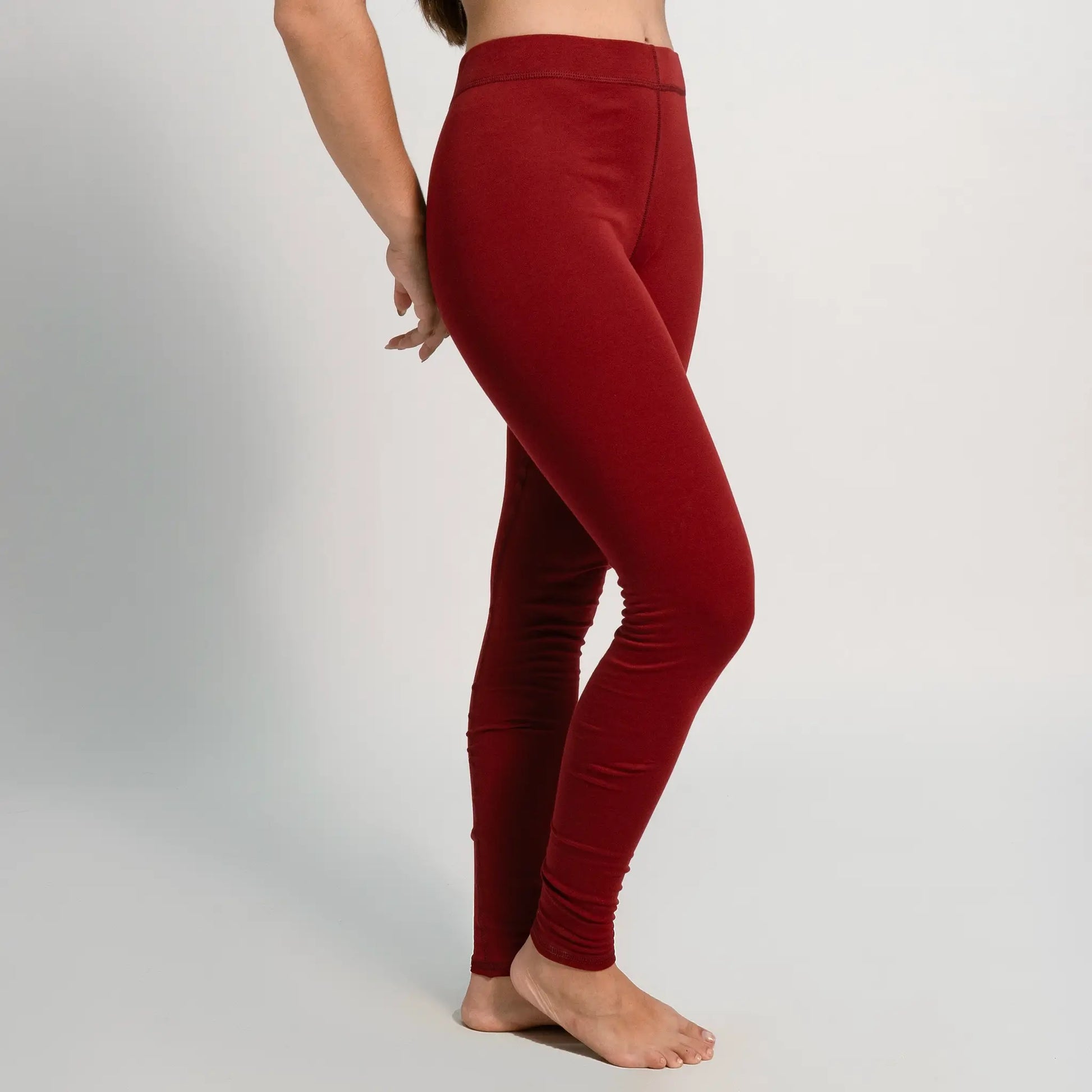 womens smooth pima cotton leggings color maroon
