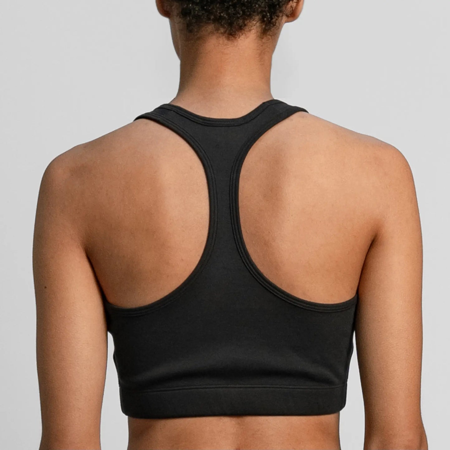 womens sustainable sports bra color black