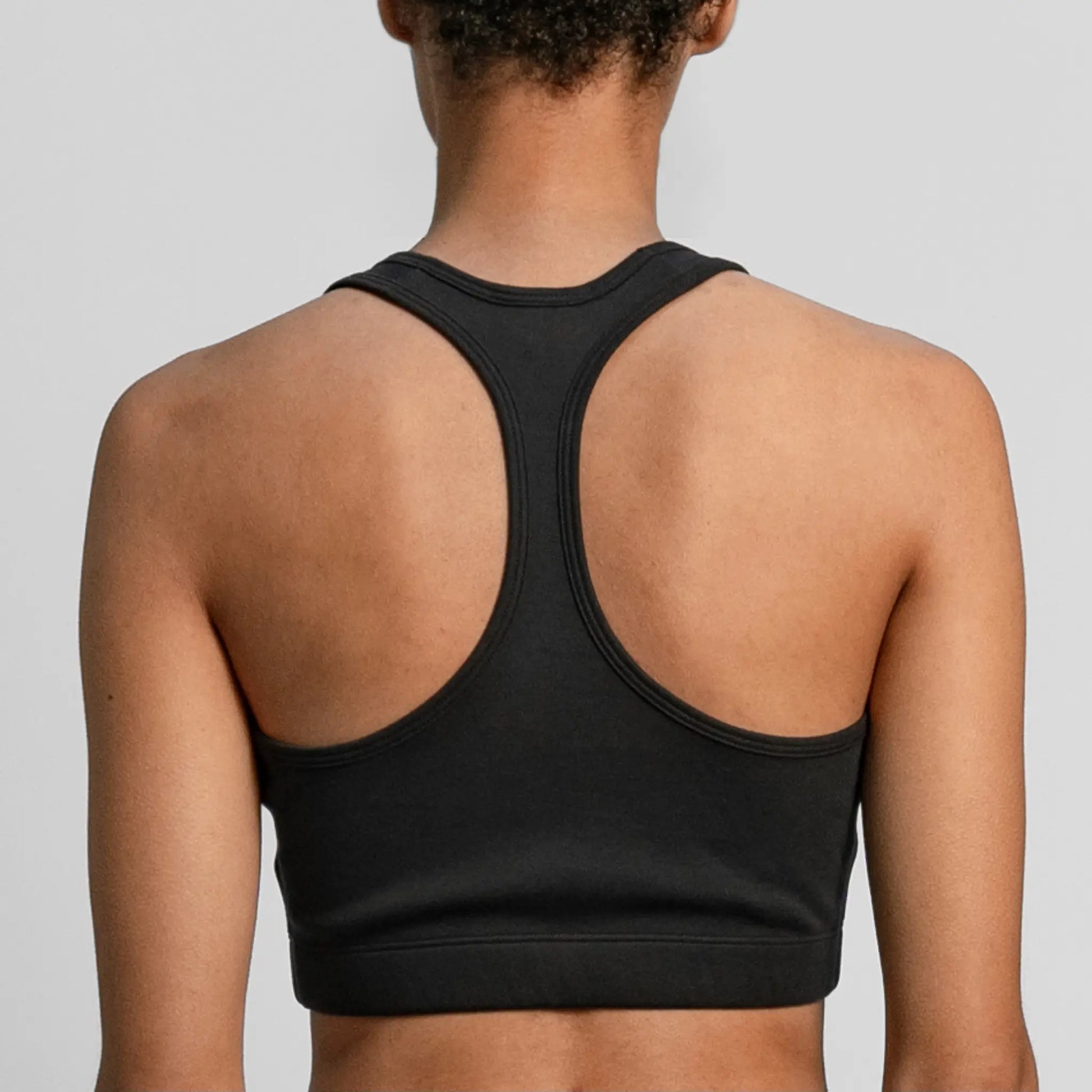 womens sustainable sports bra color black