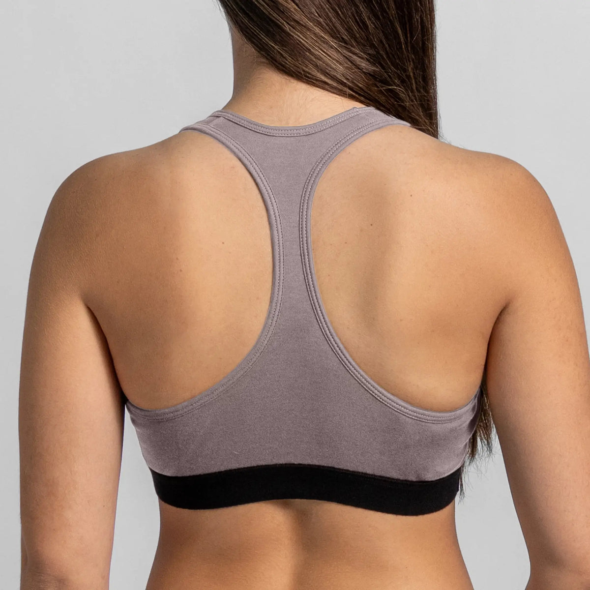 womens versatile design sports bra color natural gray