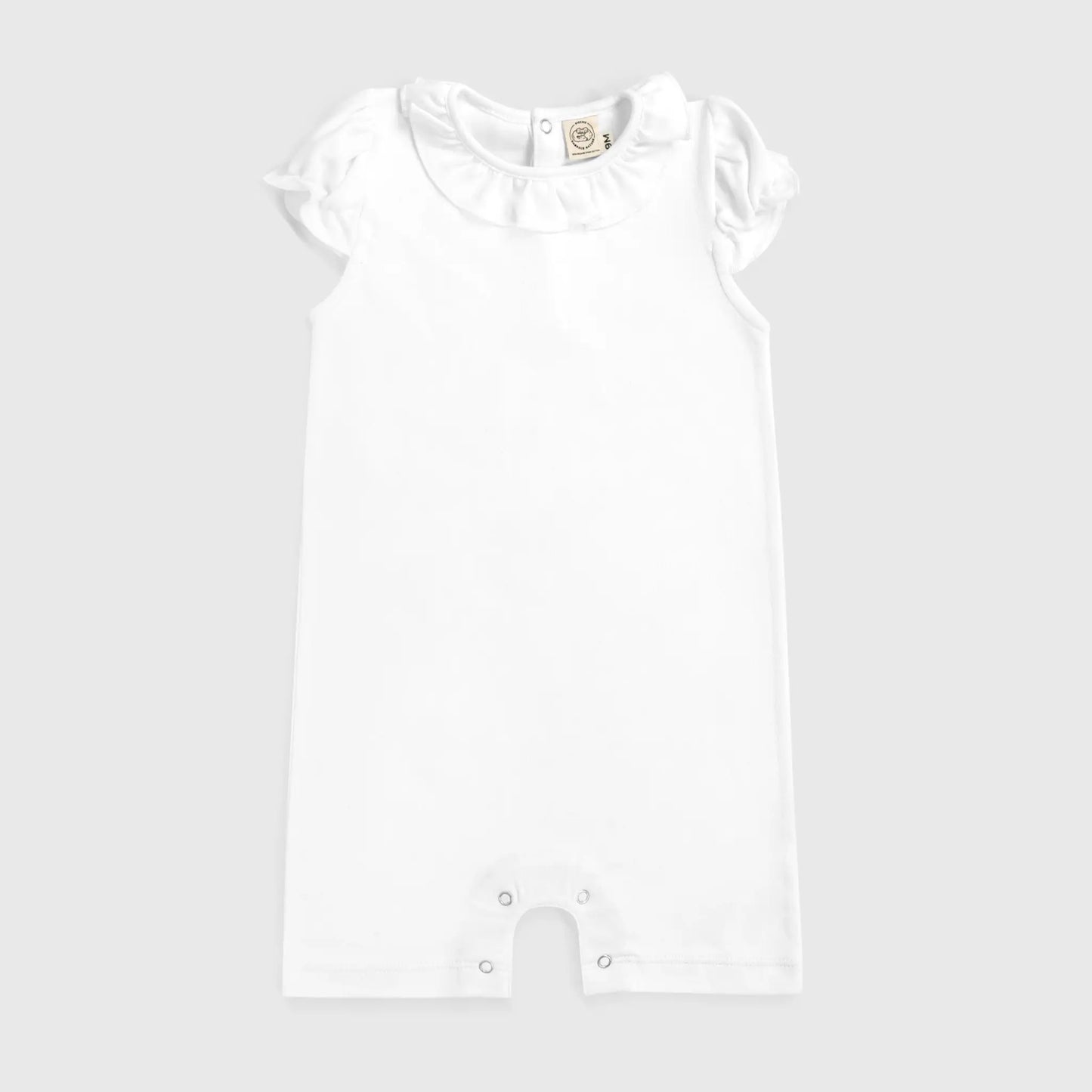 baby girl eco friendly romper color white