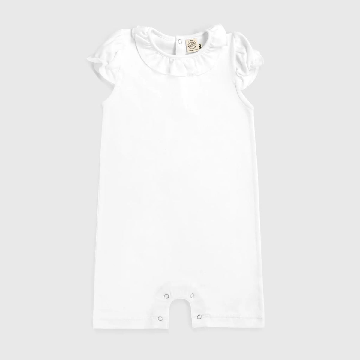 baby girl eco friendly romper color white