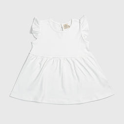 baby girl organic cotton dress color white