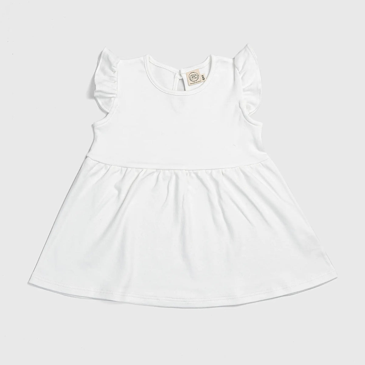 baby girl organic cotton dress color white