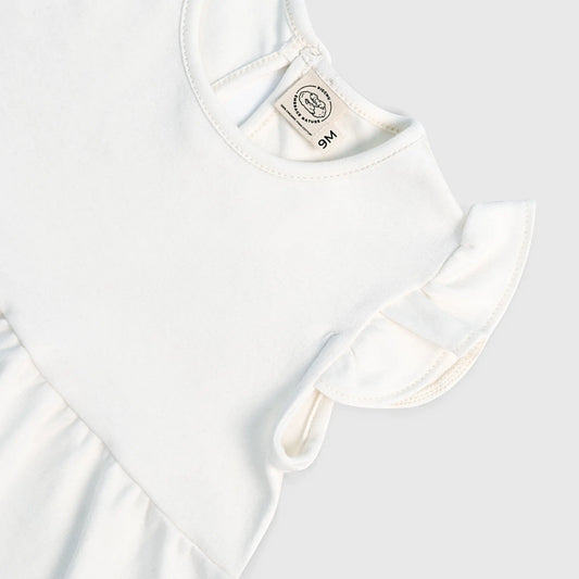 3 Pack - Baby Girl Organic Pima Cotton Flutter Sleeve Dress cover