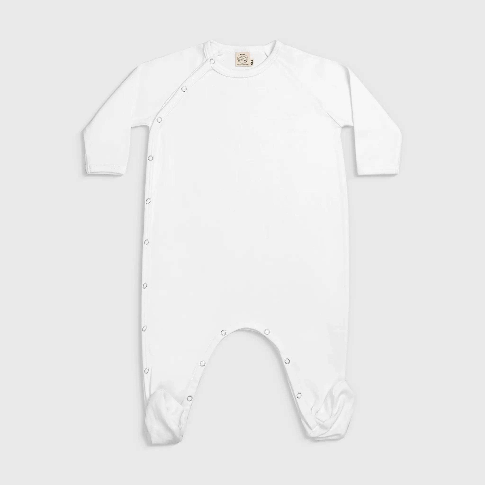 babys ecological footie pajamas color white