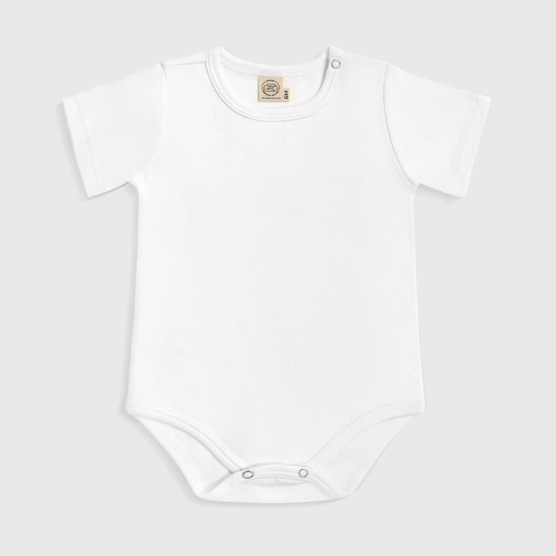 babys hypoallergenic short sleeve bodysuit color white