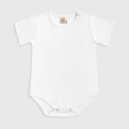 babys hypoallergenic short sleeve bodysuit color white