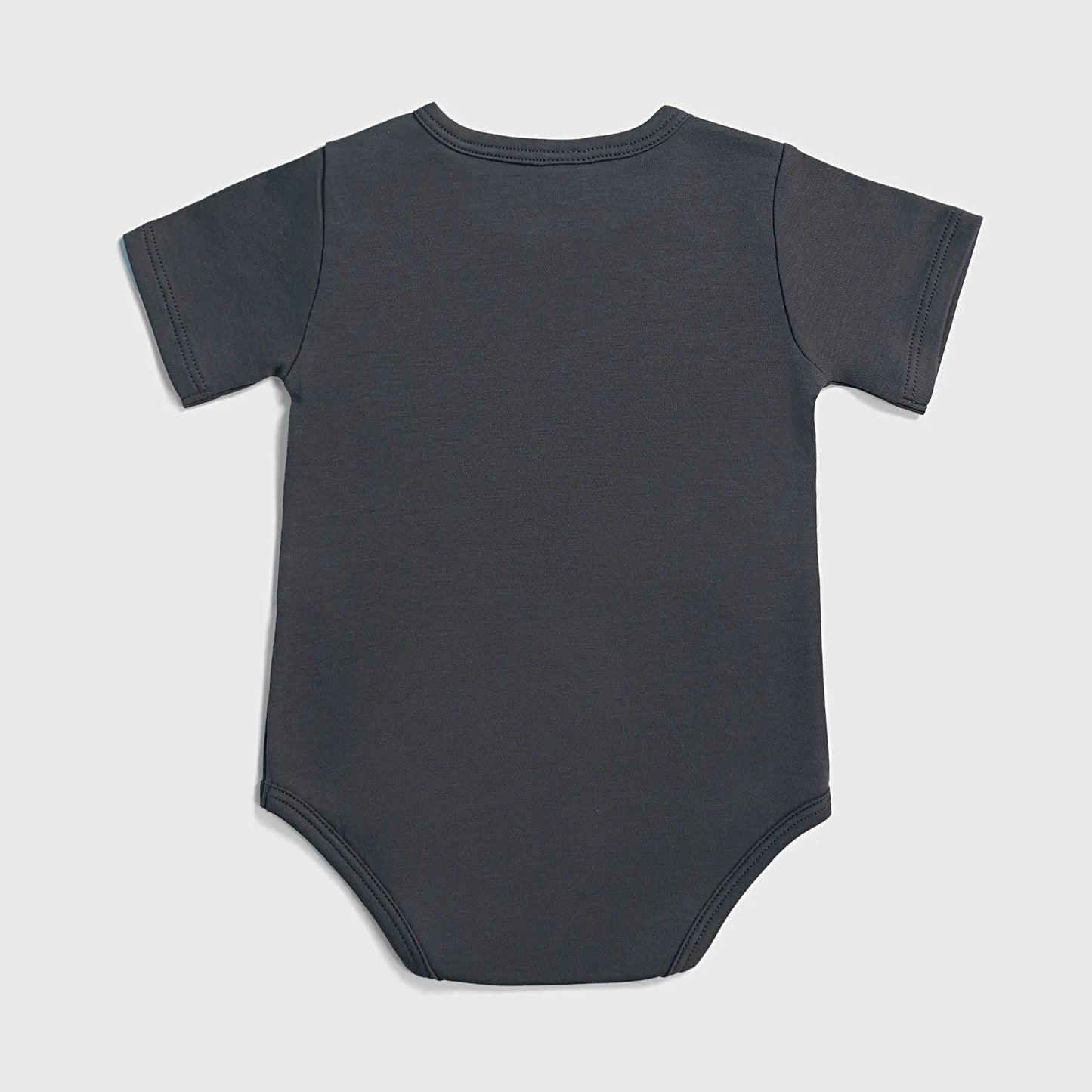 babys single origin short sleeve bodysuit color gray