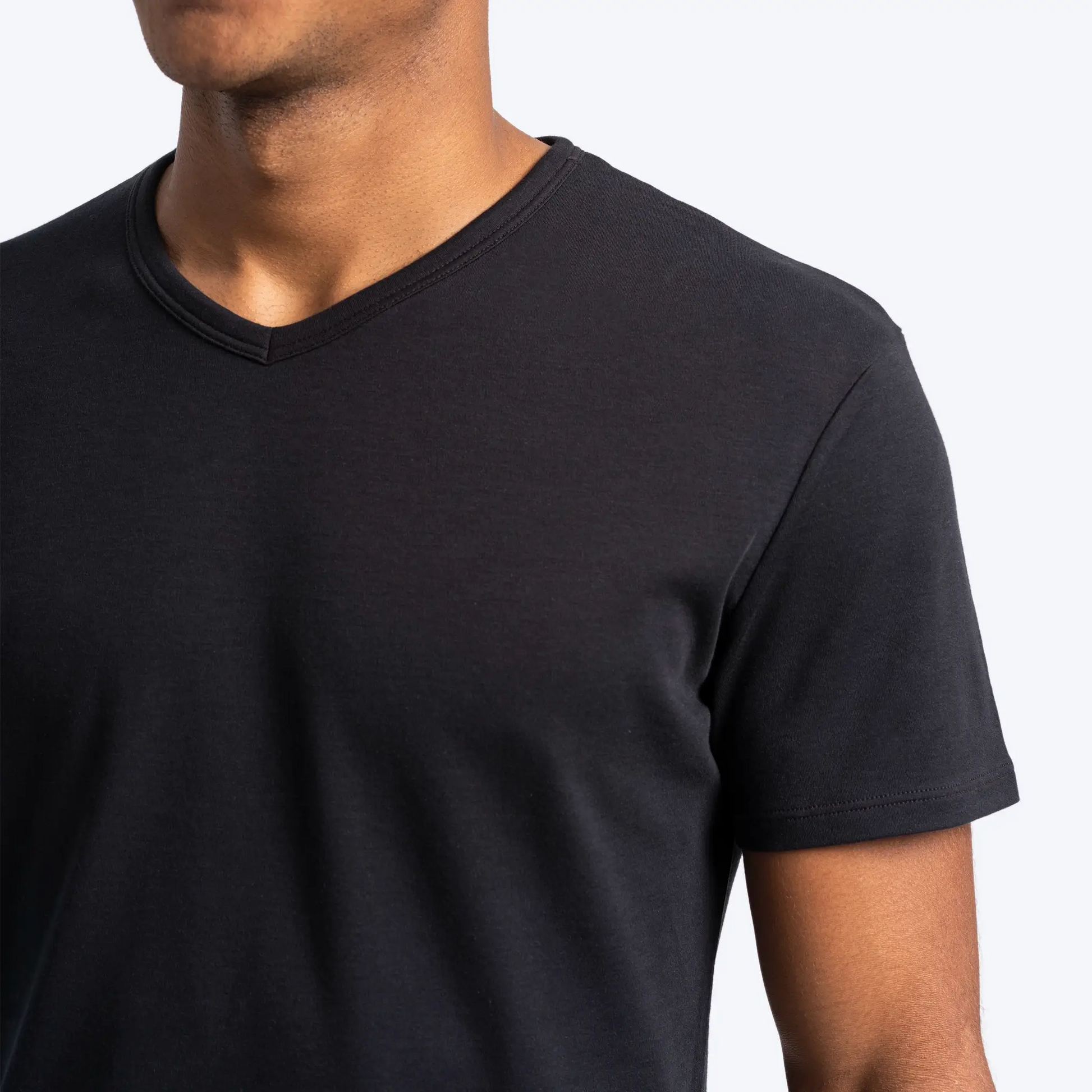 Men's Organic Pima Cotton V-Neck T-Shirt color Black
