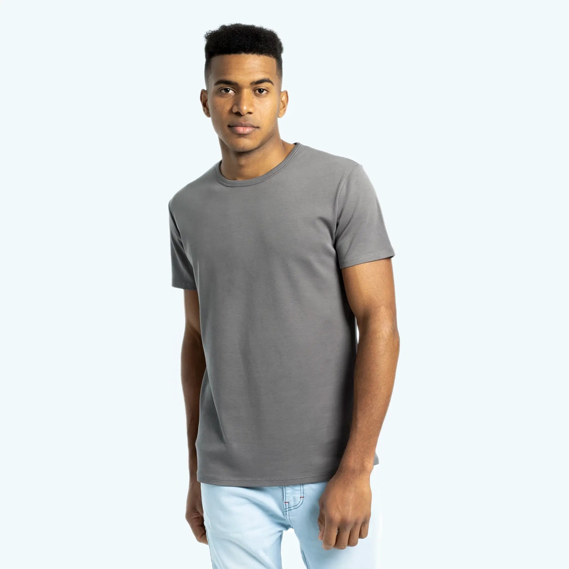 mens all occasions tshirt crew neck color natural gray