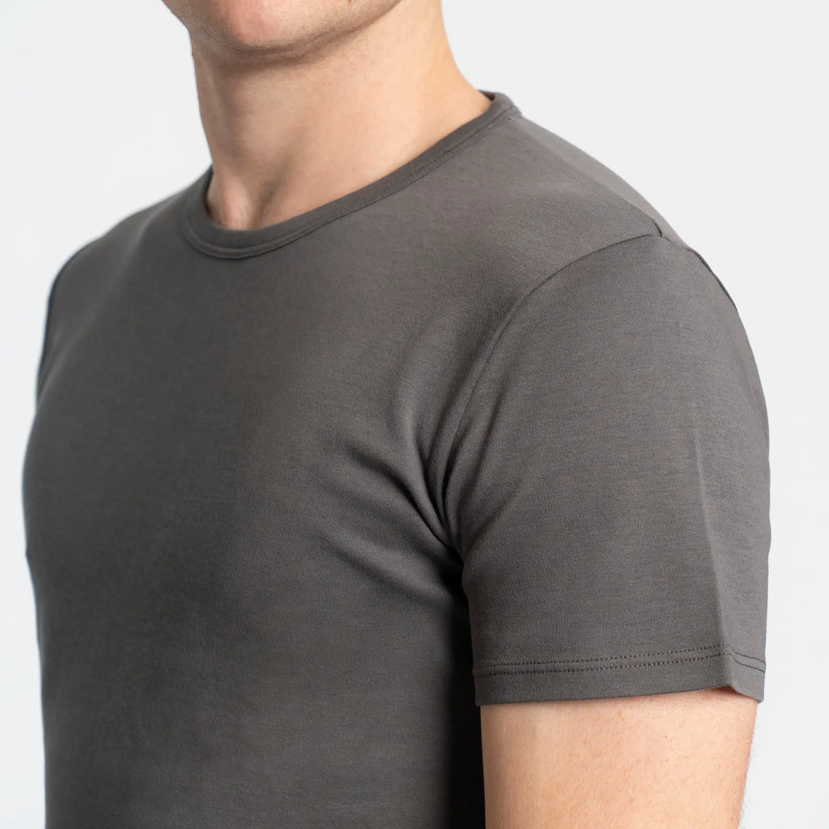 mens comfort tshirt crew neck color gray