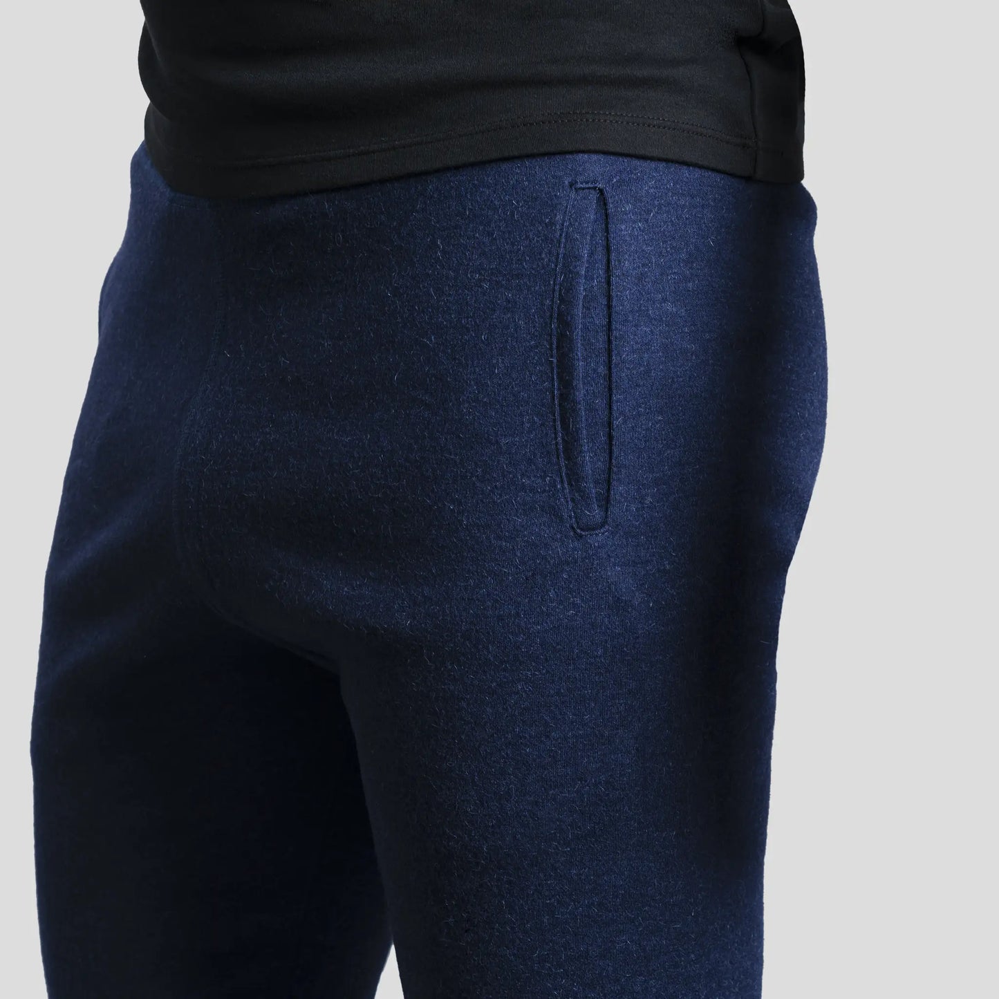Men's Alpaca Wool Sweatpants 420 Midweight color Navy Blue