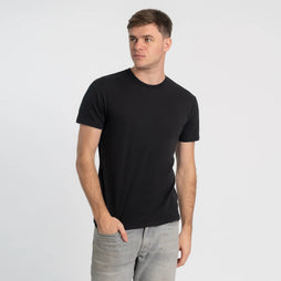 mens indoor tshirt crew neck color black