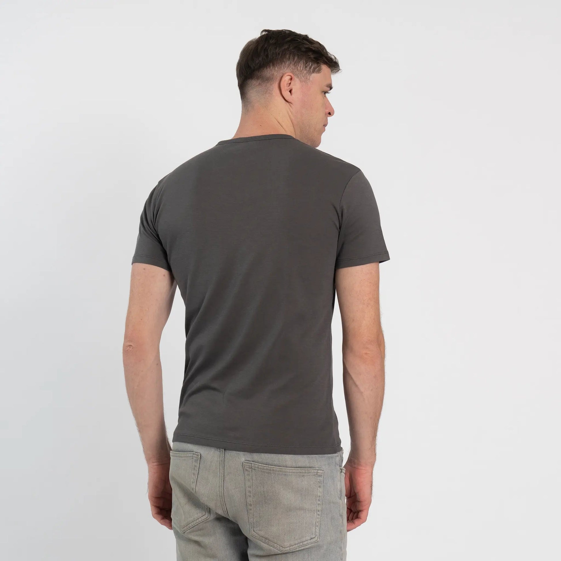 Men's Organic Pima Cotton V-Neck T-Shirt color Gray