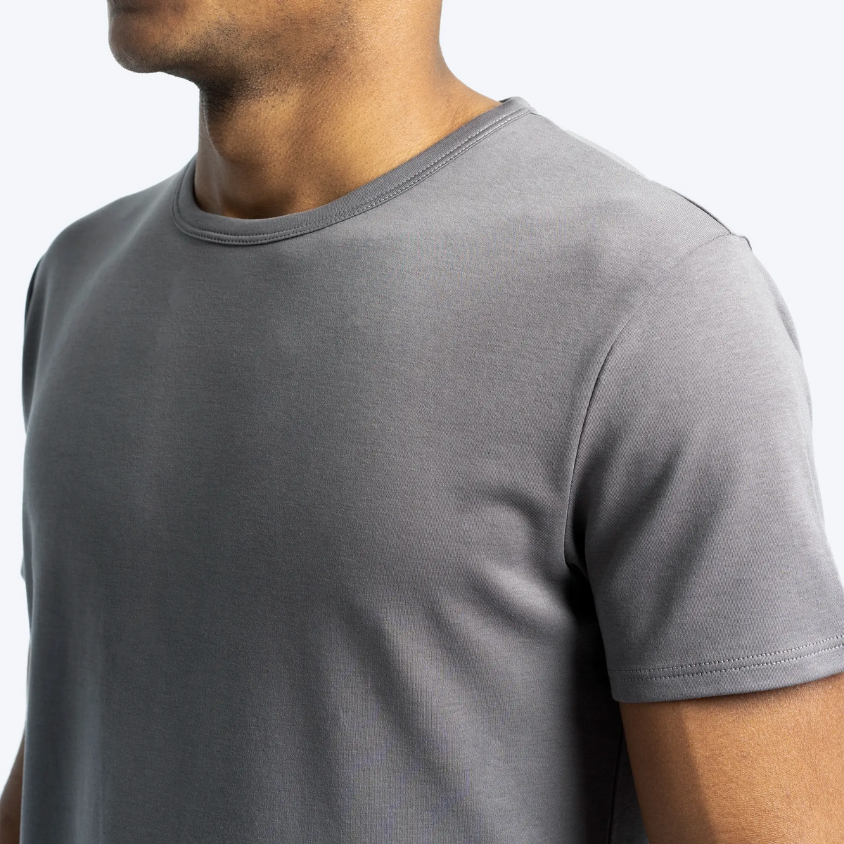 mens pima cotton tshirt crew neck color natural gray