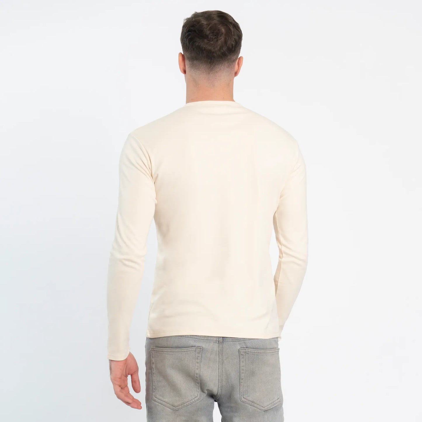 Men's Organic Pima Long Sleeve Cotton T-Shirt color Undyed