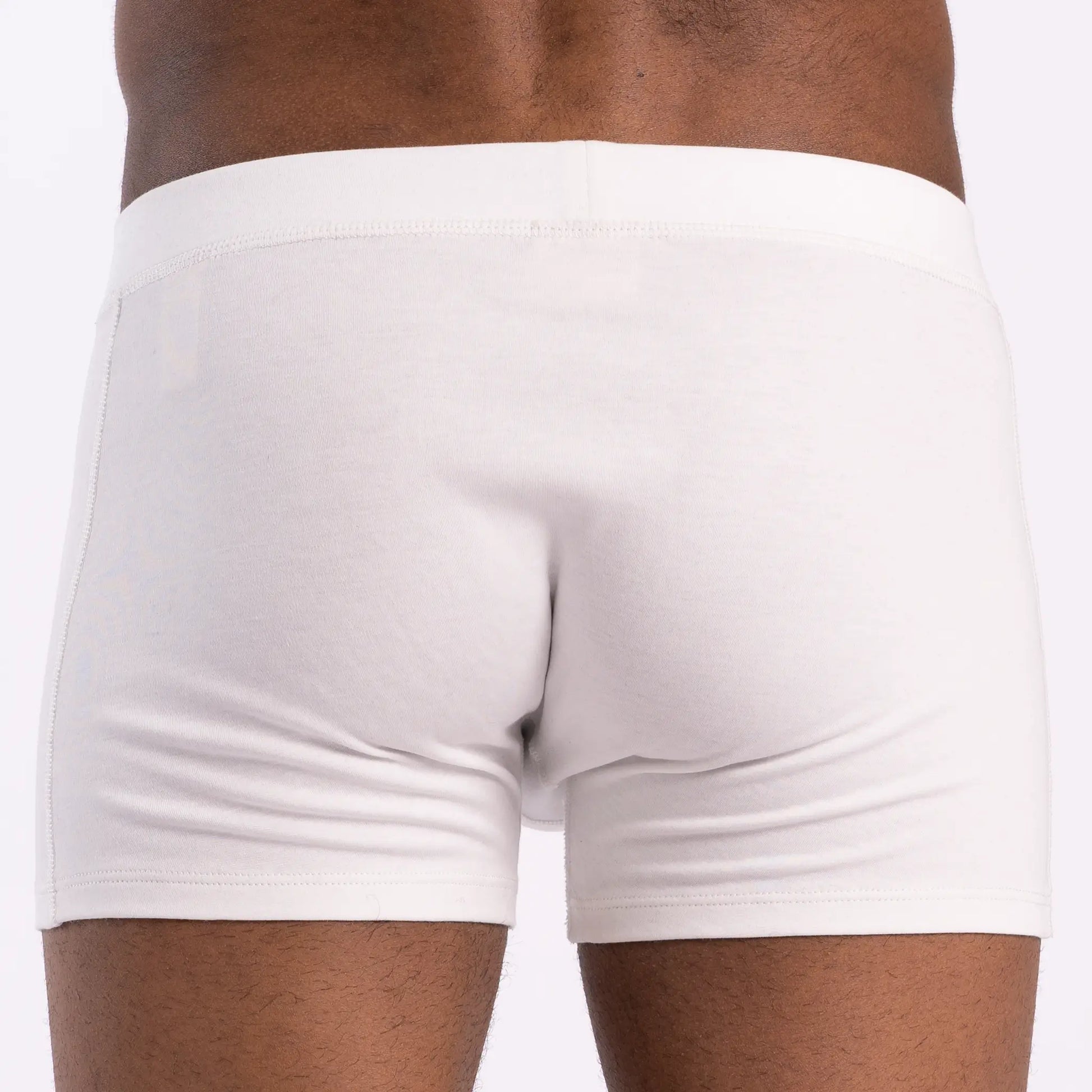 mens smooth pima cotton boxer briefs color white