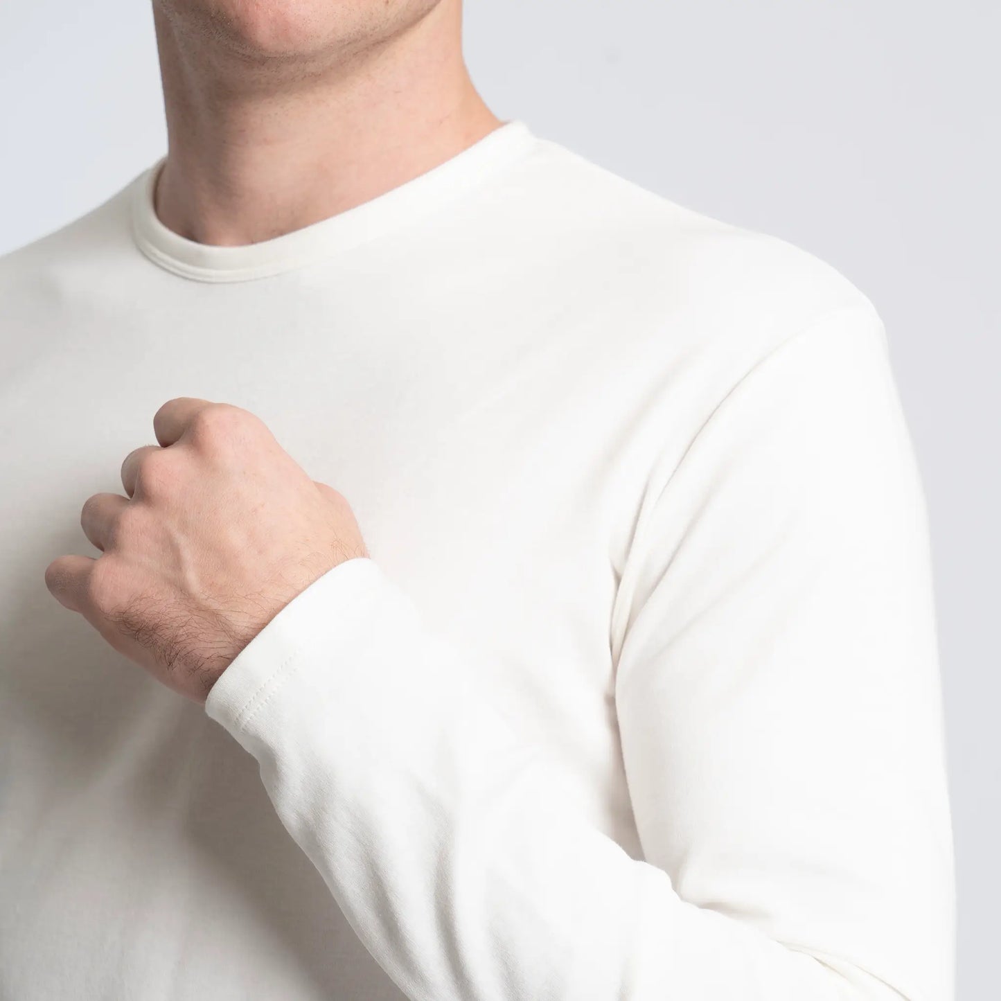 mens sustainable brand tshirt long sleeve color white