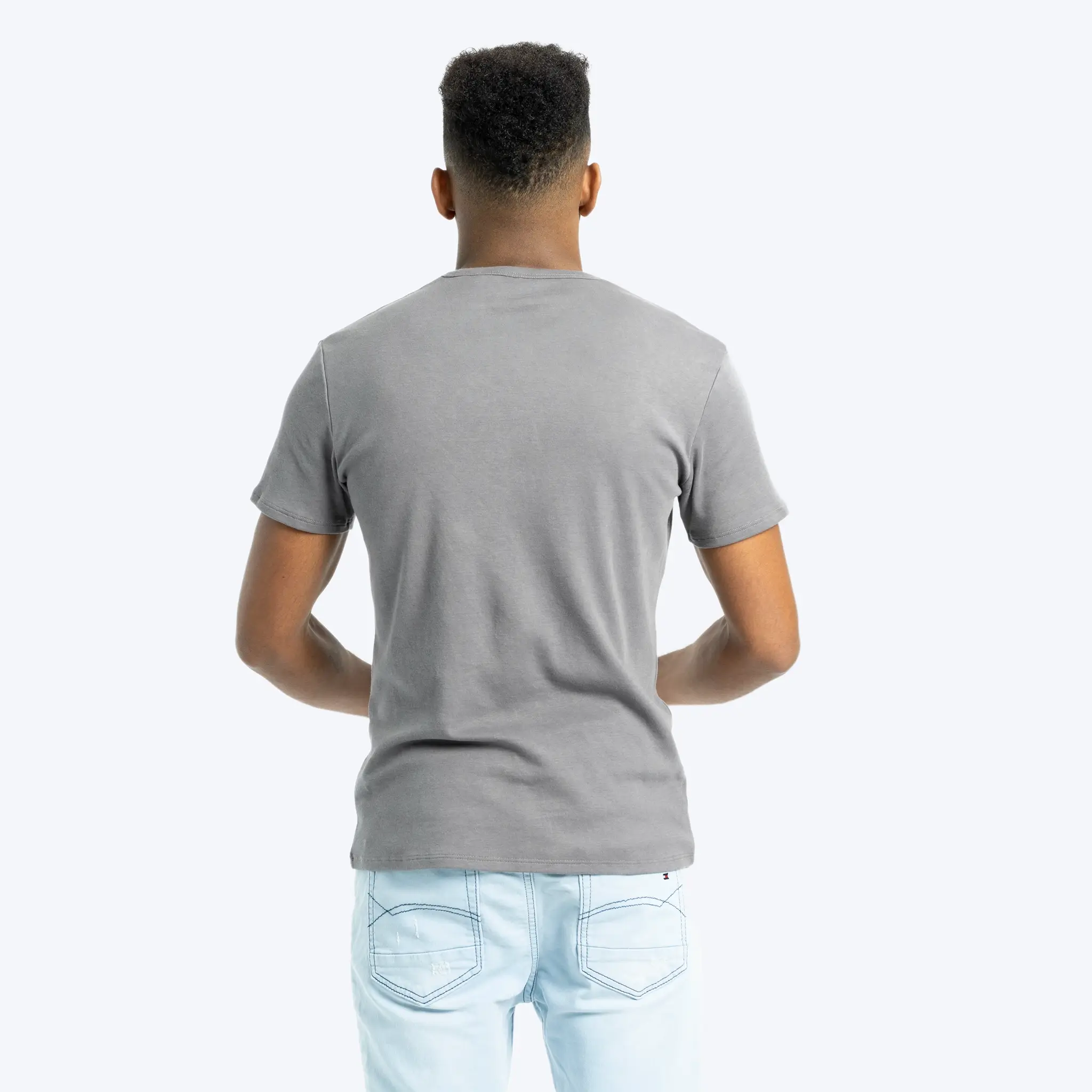 mens sustainable clothing tshirt vneck color natural gray