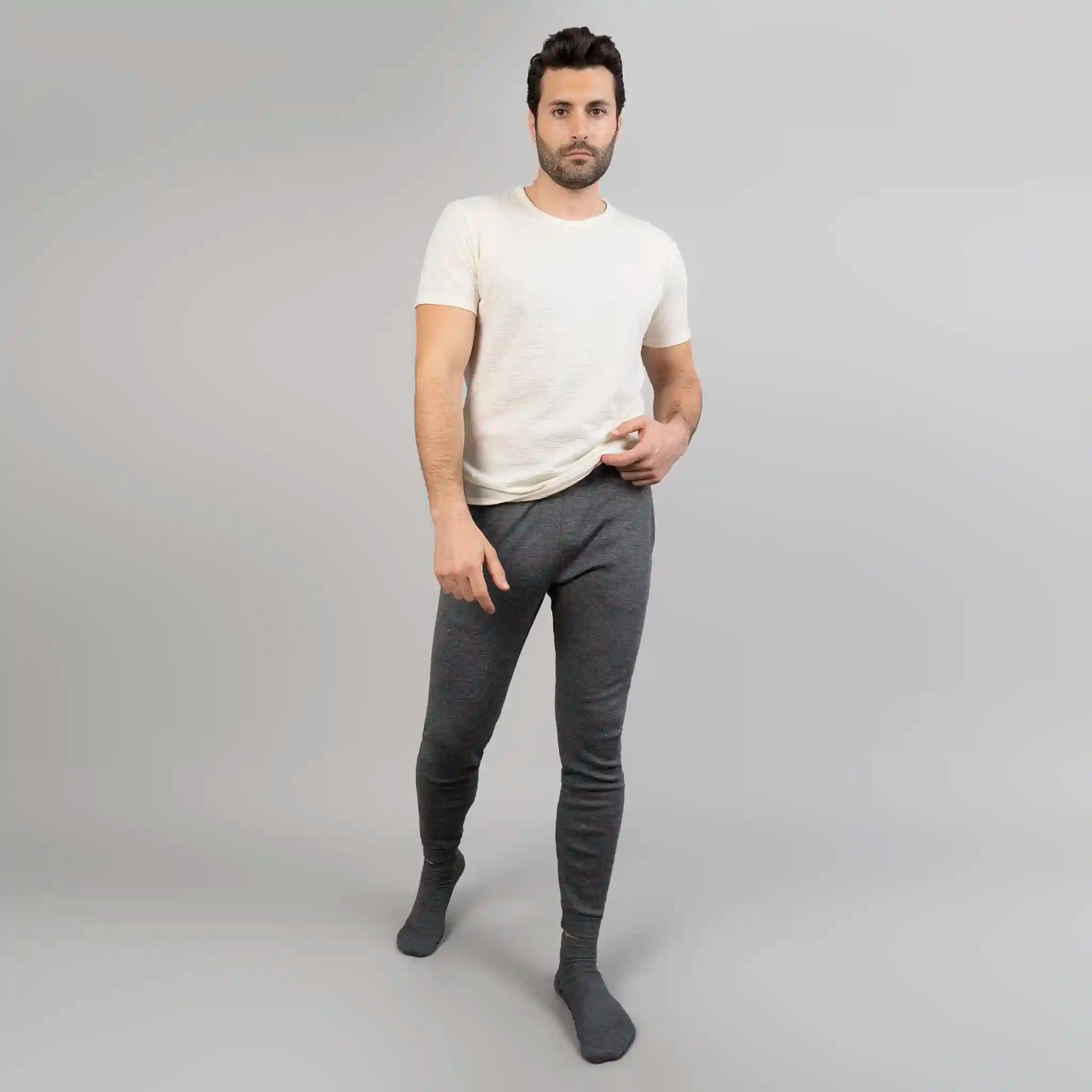 Men's Alpaca Wool Sweatpants 420 Midweight color Gray