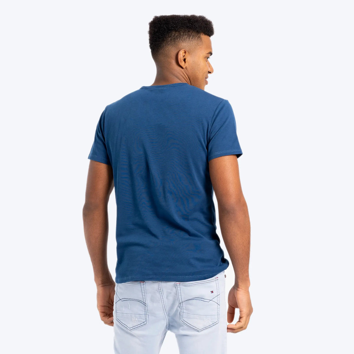 mens ultra soft tshirt crew neck color natural blue