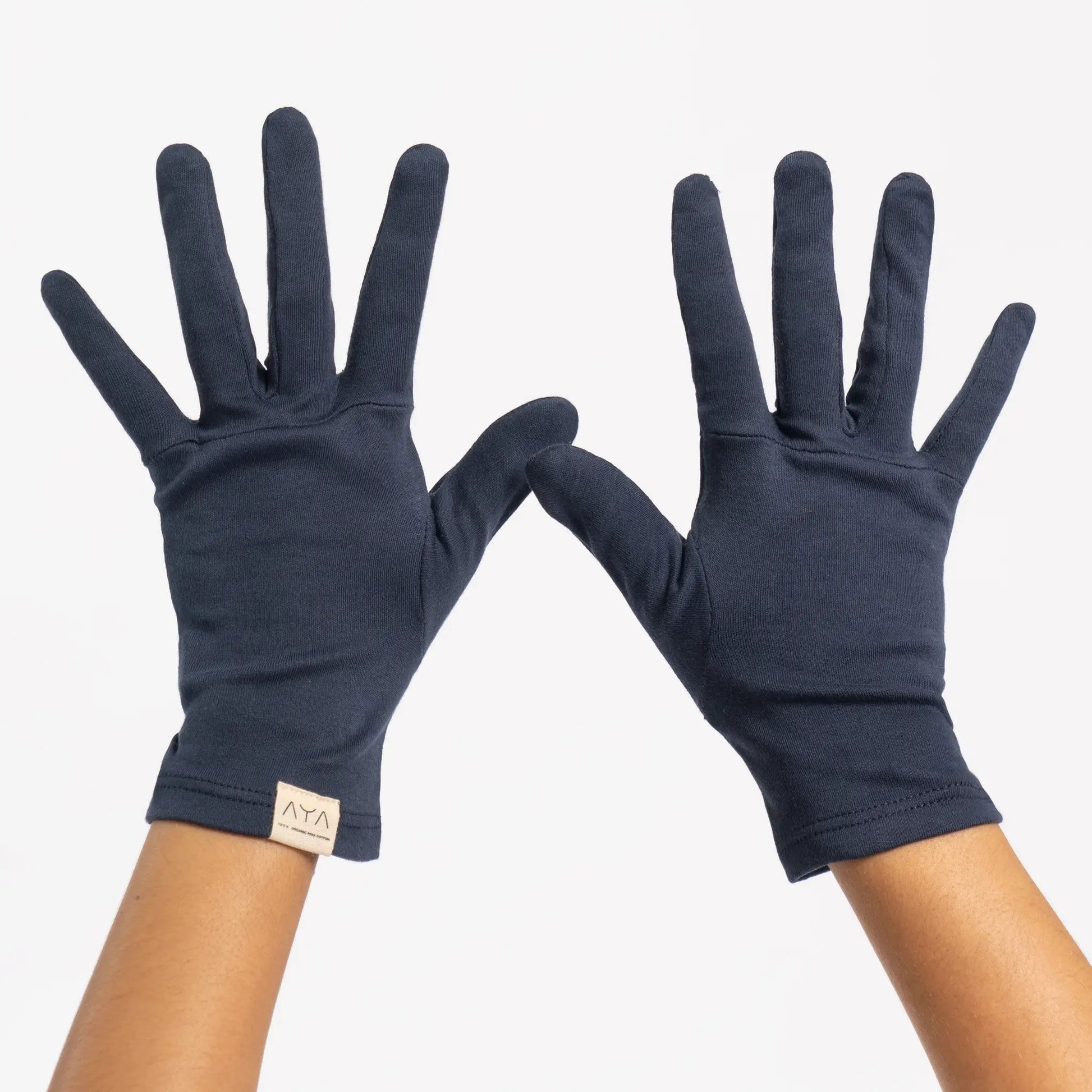 Unisex's Organic Pima Cotton Gloves color Navy Blue