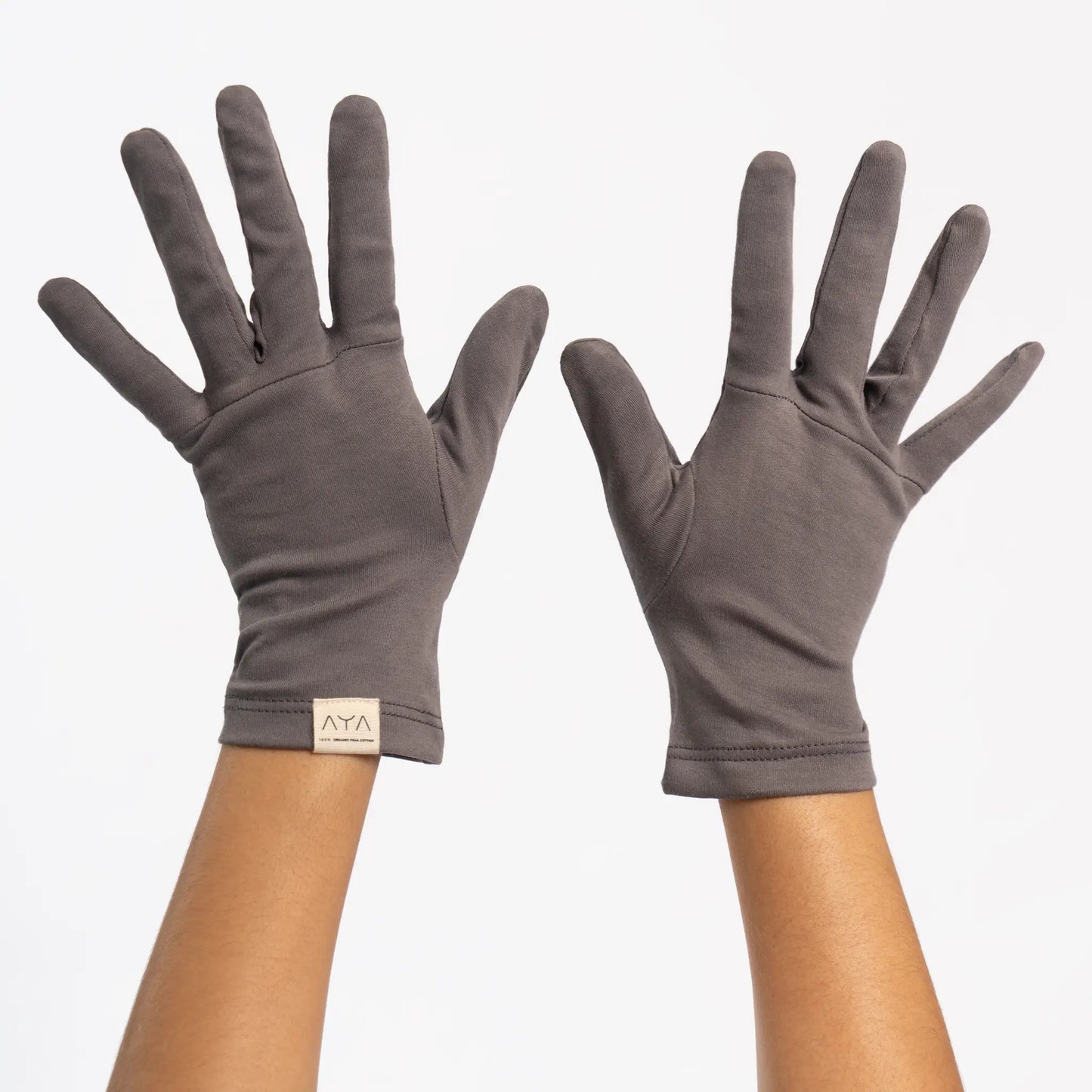 Unisex's Organic Pima Cotton Gloves color Natural Gray