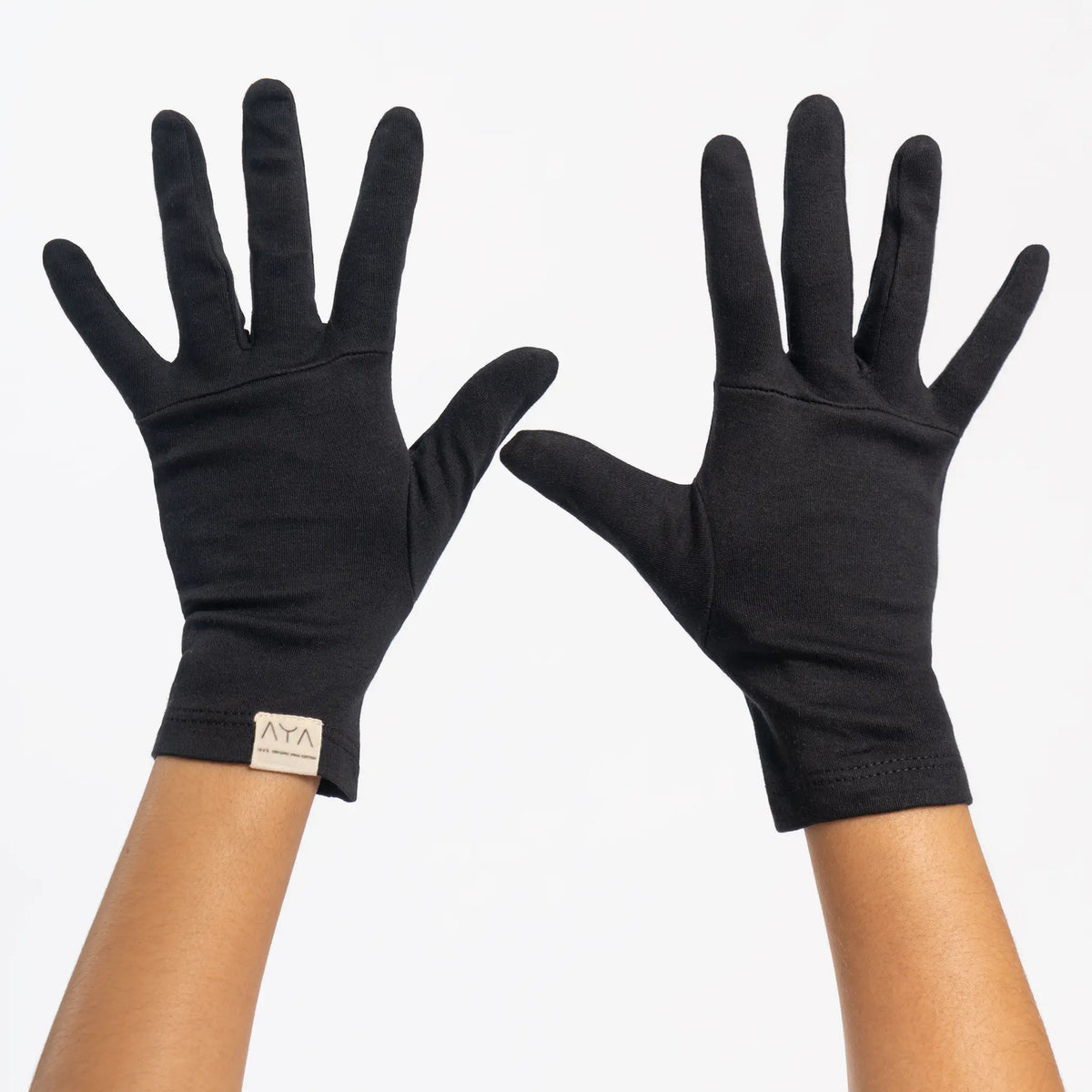 unisex pima cotton gloves color black
