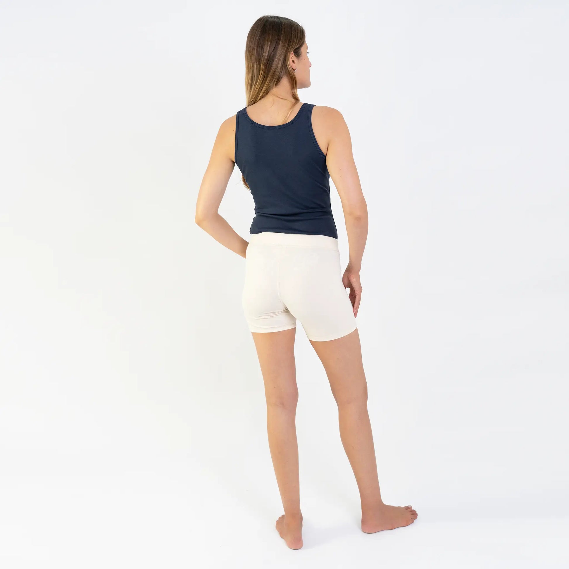 Women's Organic Pima Cotton Biker Shorts color Undyed
