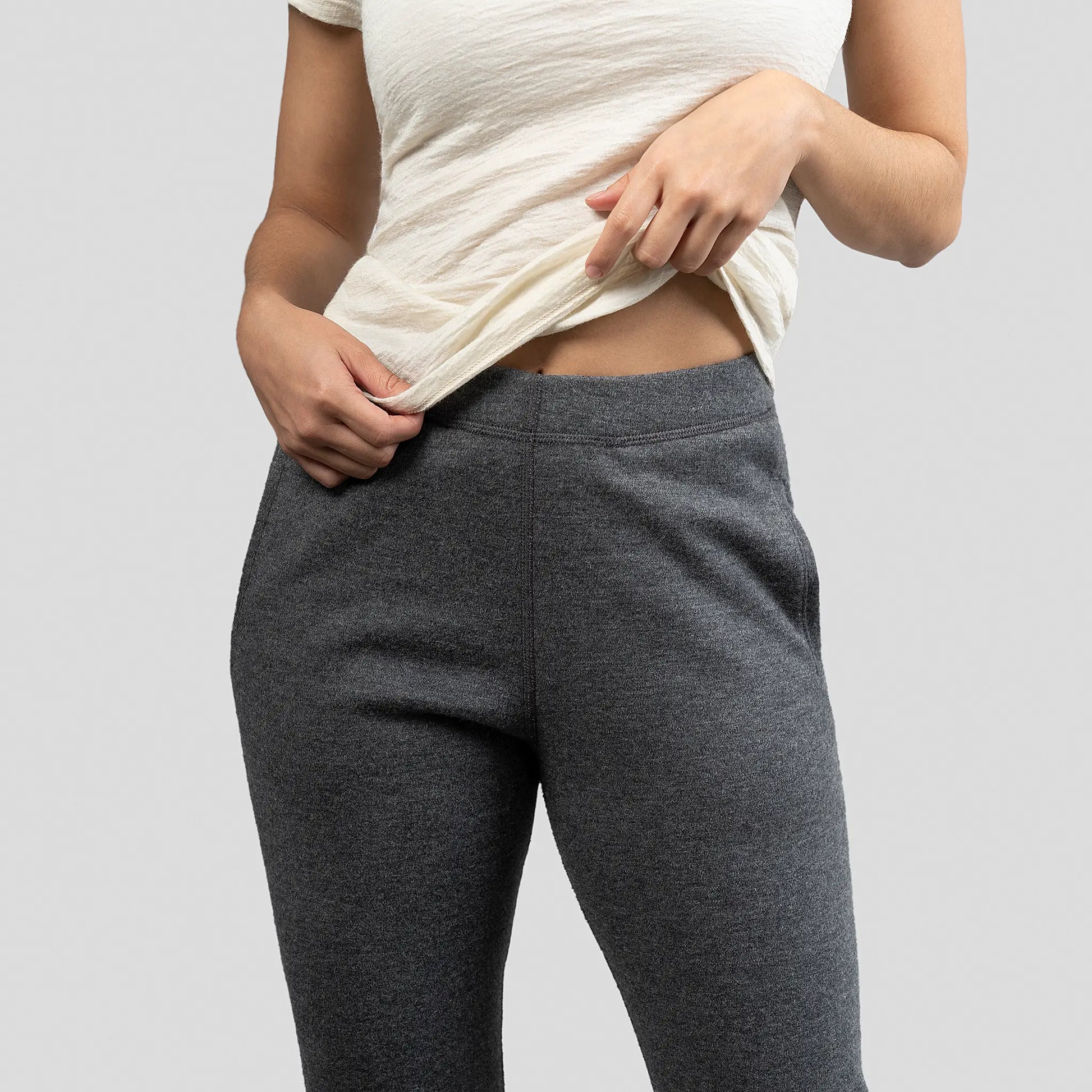 Women's Alpaca Wool Sweatpants 420 Midweight color gray