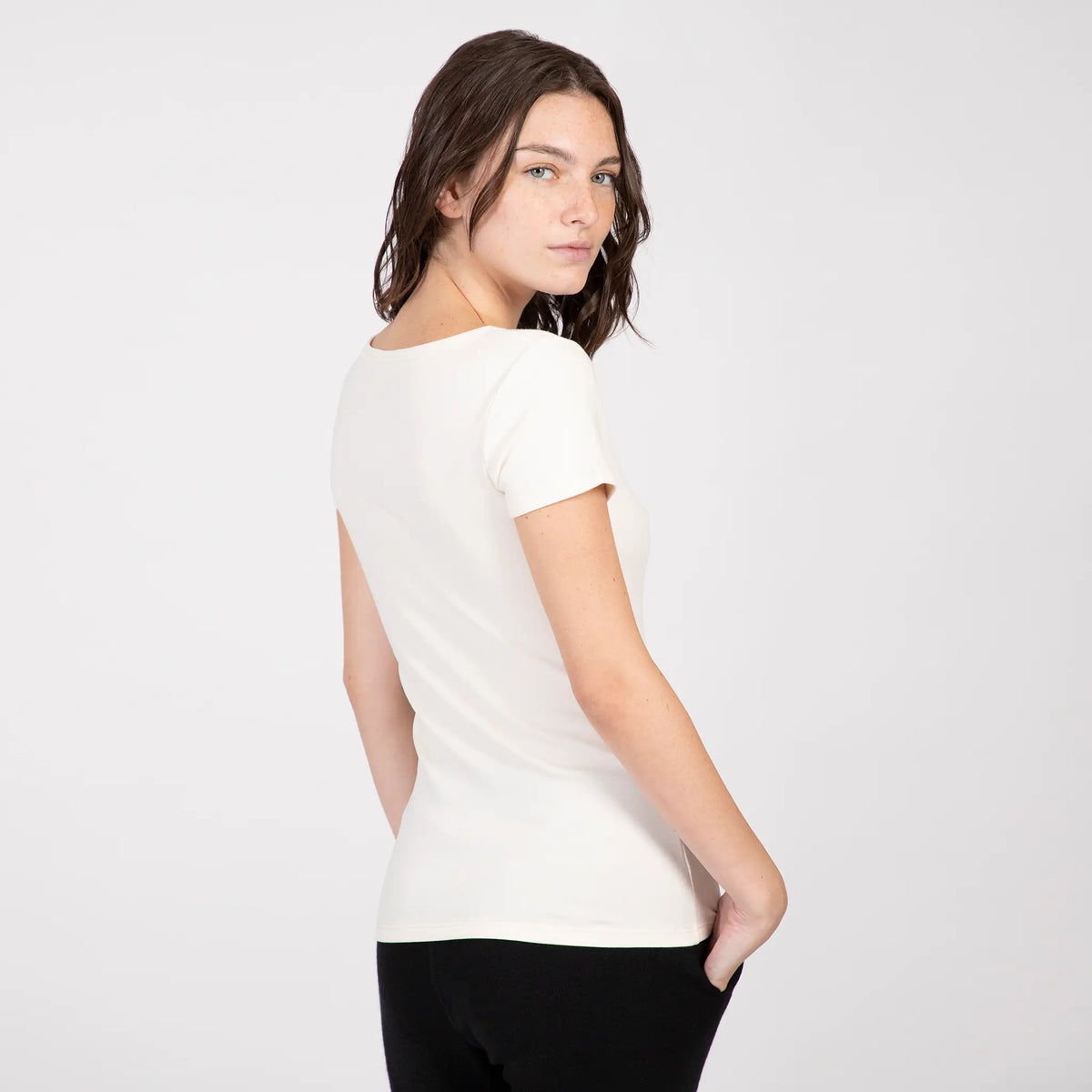 womens all occasions tshirt vneck color Undyed
