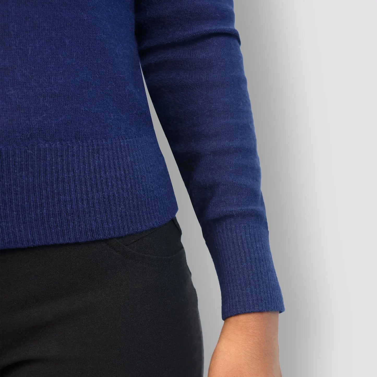 womens biodegradable alpaca sweater color navy blue