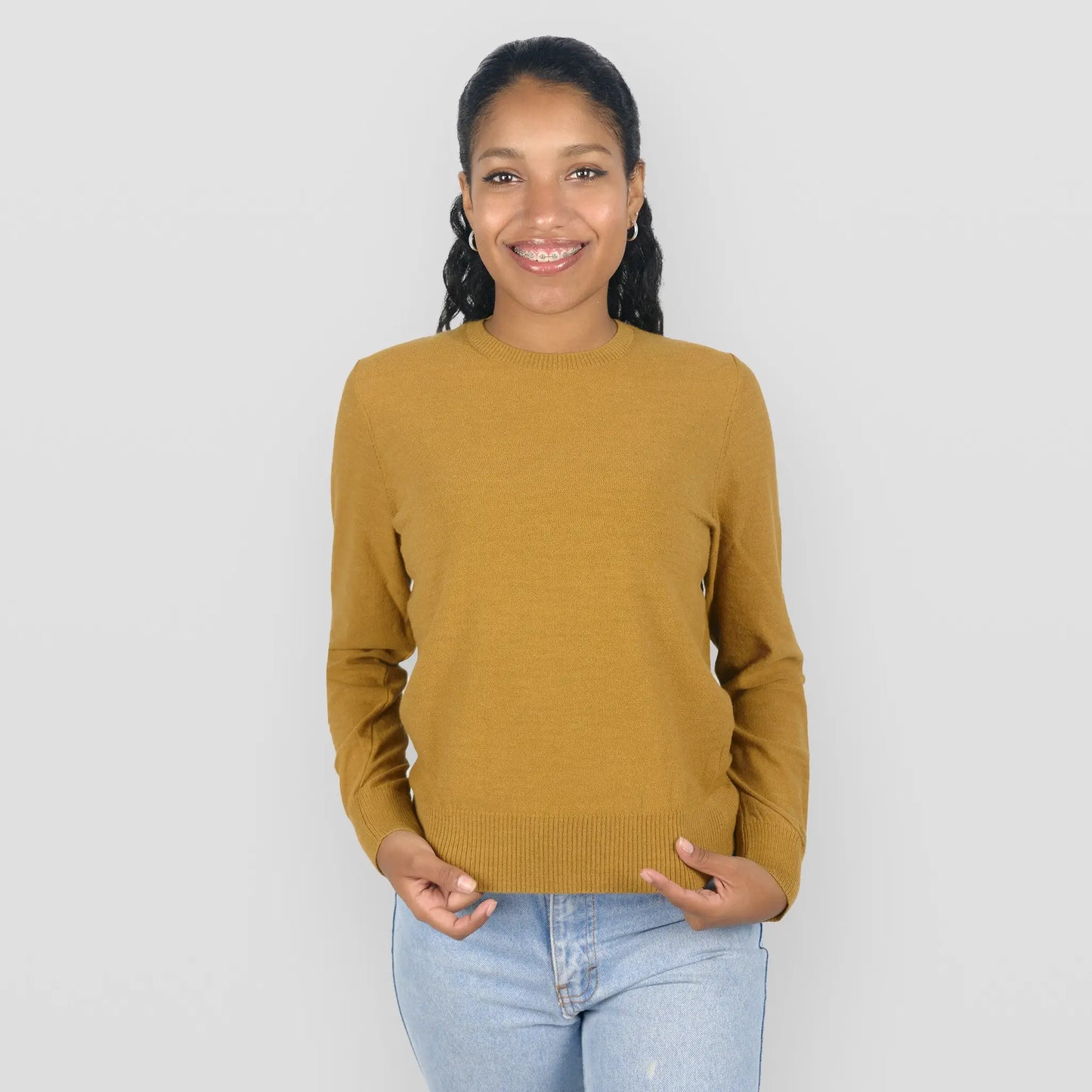 womens chemical free alpaca sweater color gray