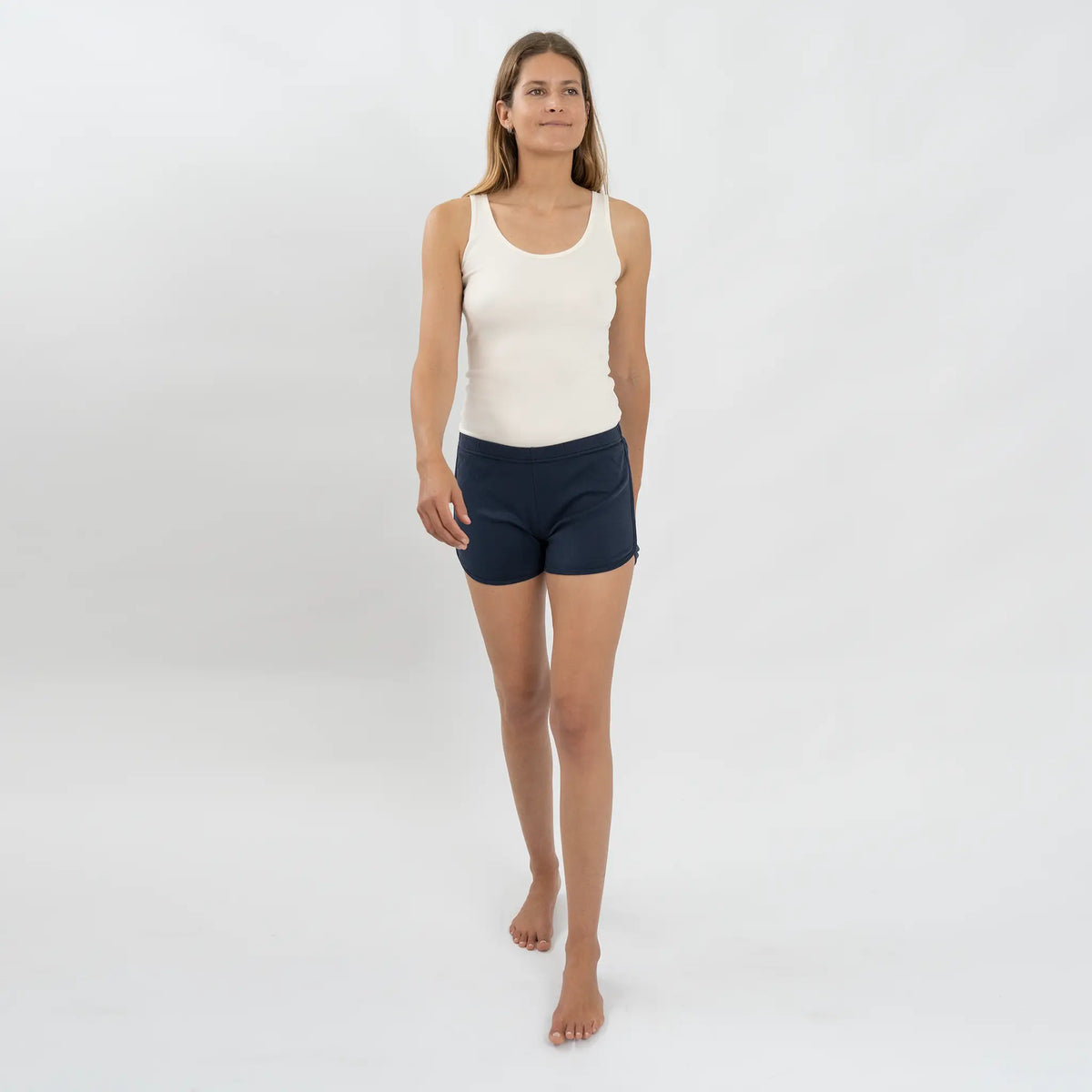 womens comfort shorts color navy blue