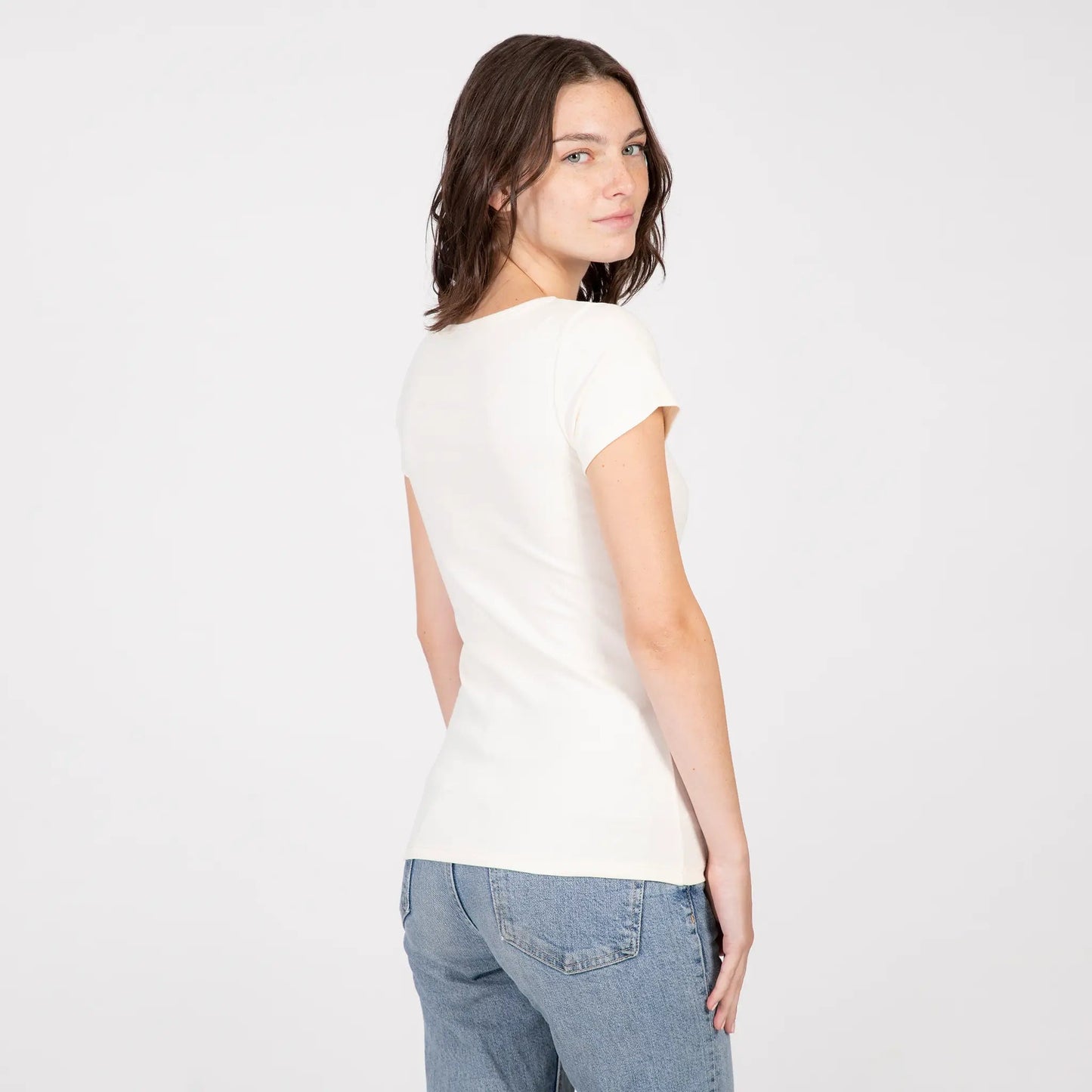 Women's Organic Pima Cotton T-Shirt color Natural White