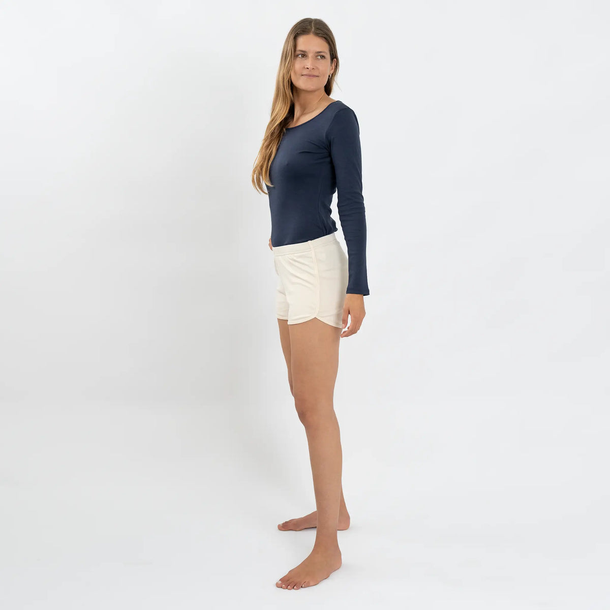 womens cotton fabric shorts color Undyed